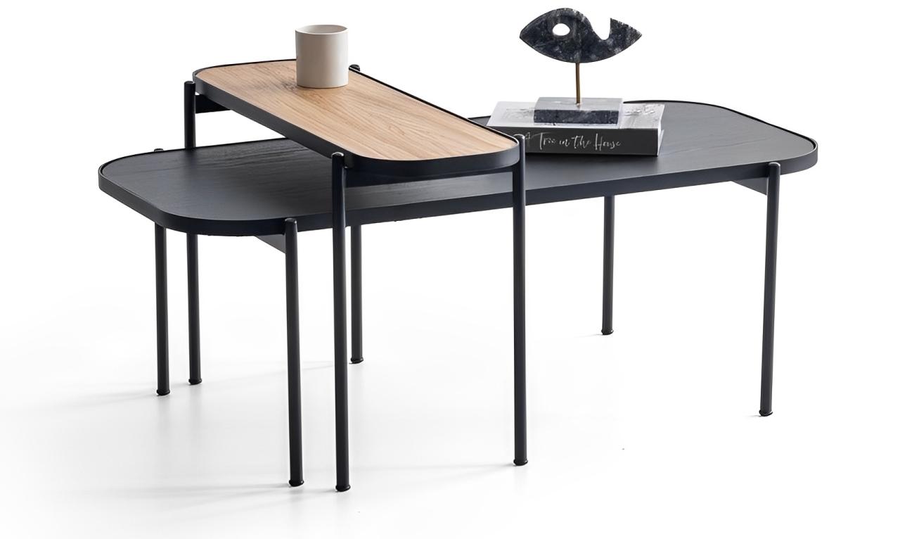 Couchtisch mit Beistelltisch – edles und vielseitiges Tisch-Set Wohnzimmer