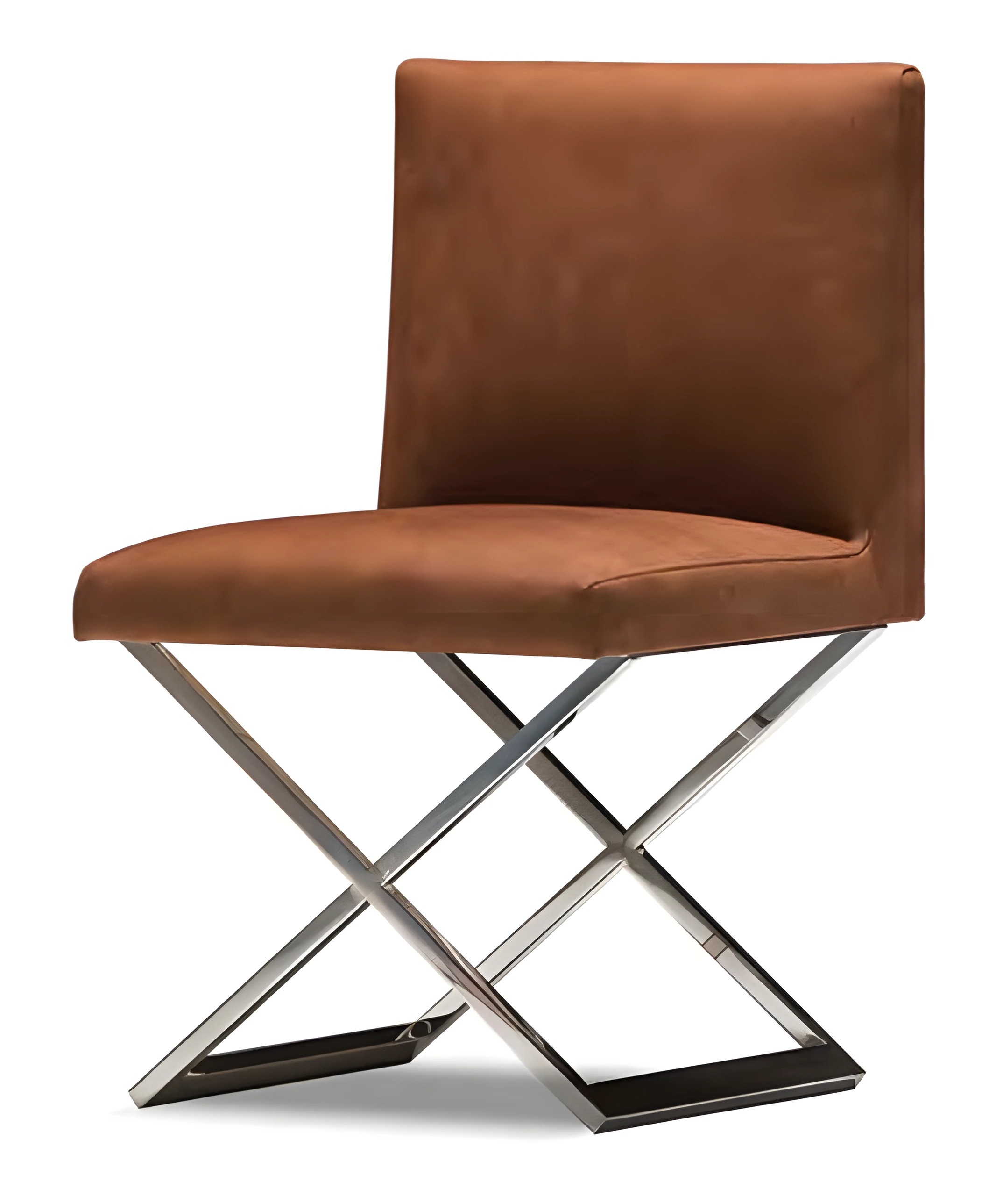 Brauner Metallstuhl modern elegant für Zuhause und Büro