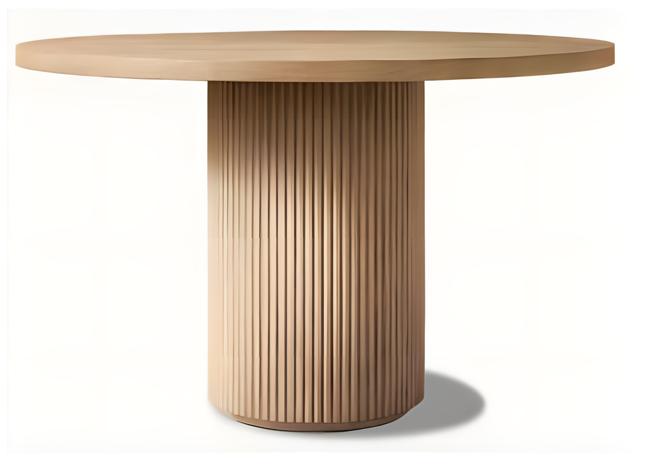 Massivholztisch modern Säulengestell Naturtöne Wohnzimmertisch