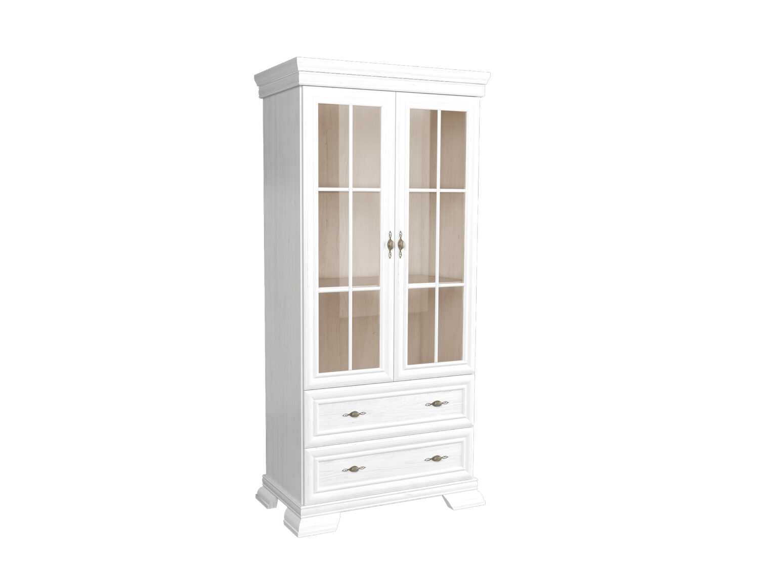 Vitrinenschrank Anrichte Buffet Schrank Glasvitrine Schubladen Regale