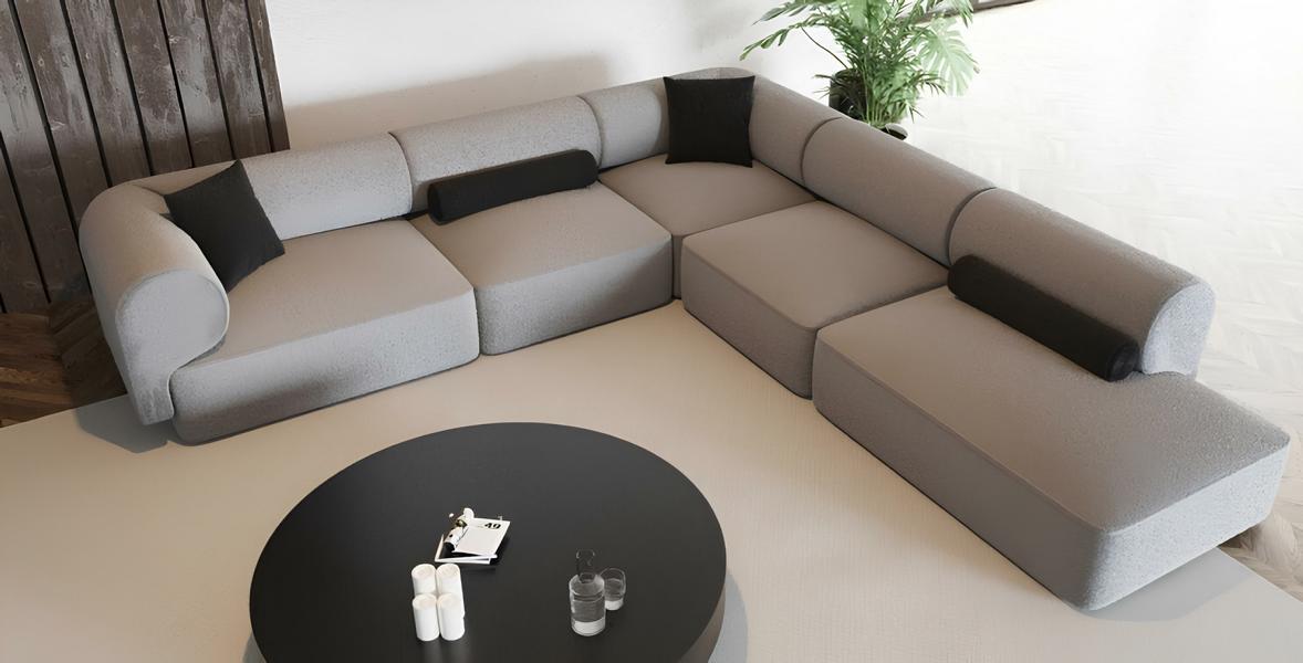 Eck-Sofa in modernem stilvollem Design für die Gemütlichkeit des Wohnzimmers