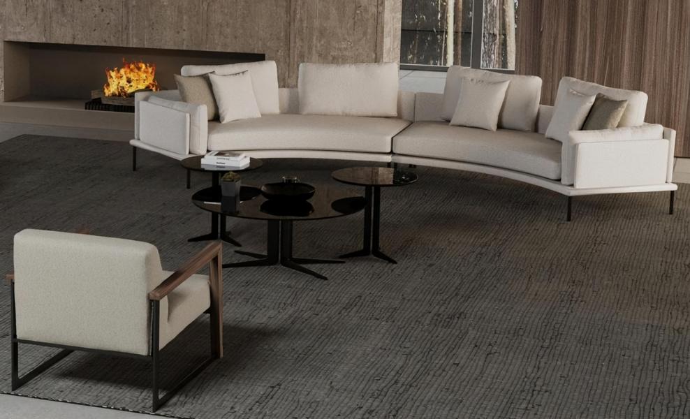 Sofa mit Sessel für das Wohnzimmer Ästhetik des Komforts in jeder Linie