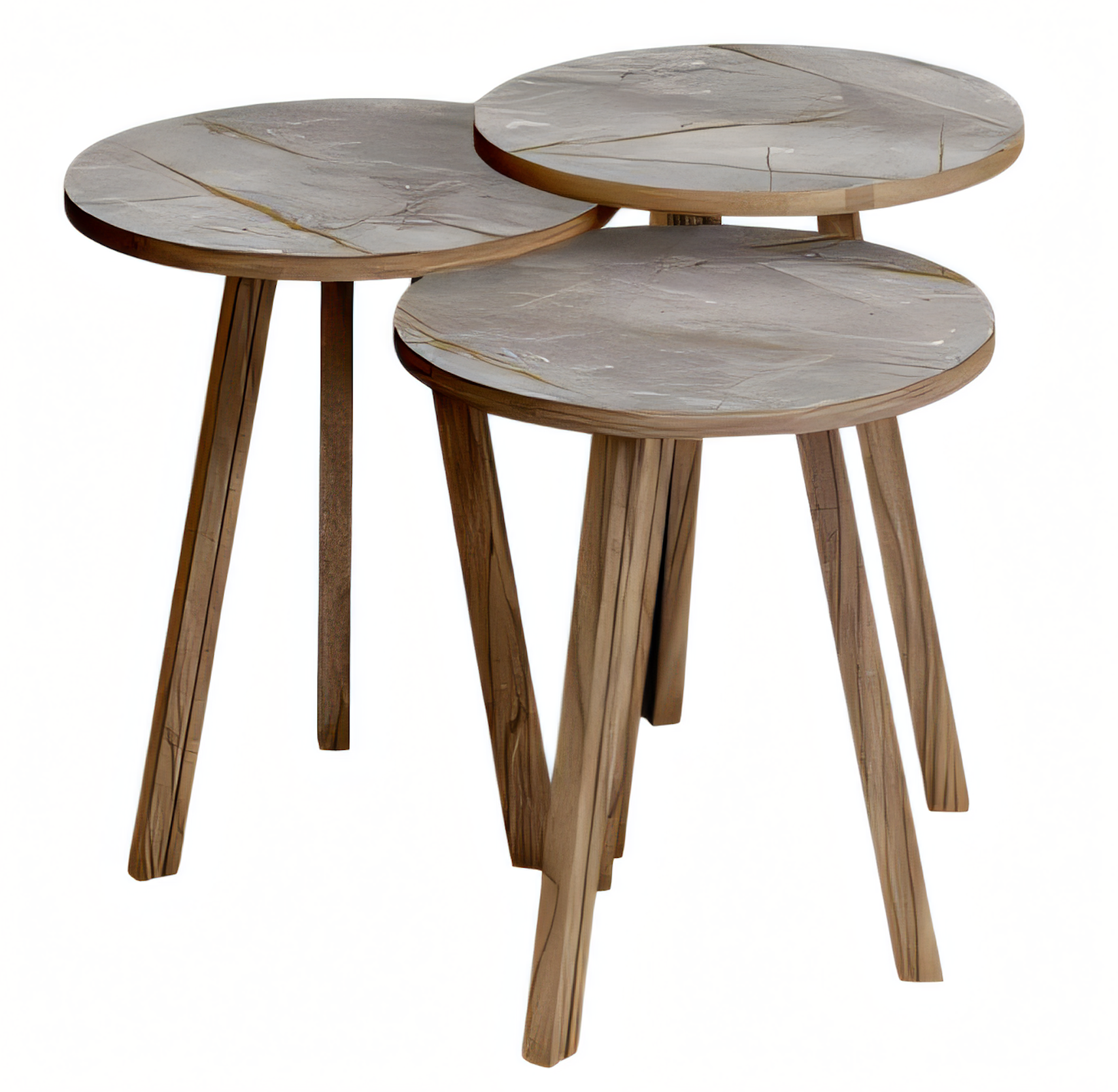 Elegantes braunes Holz Couchtisch-Set im modernen Design