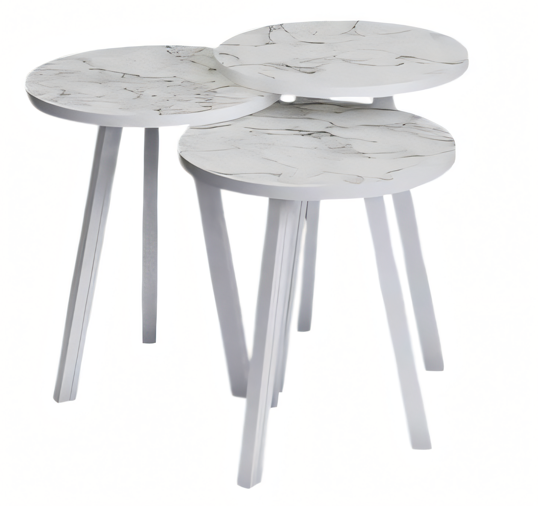 Elegantes weißes Holz Couchtisch-Set modern und stilvoll