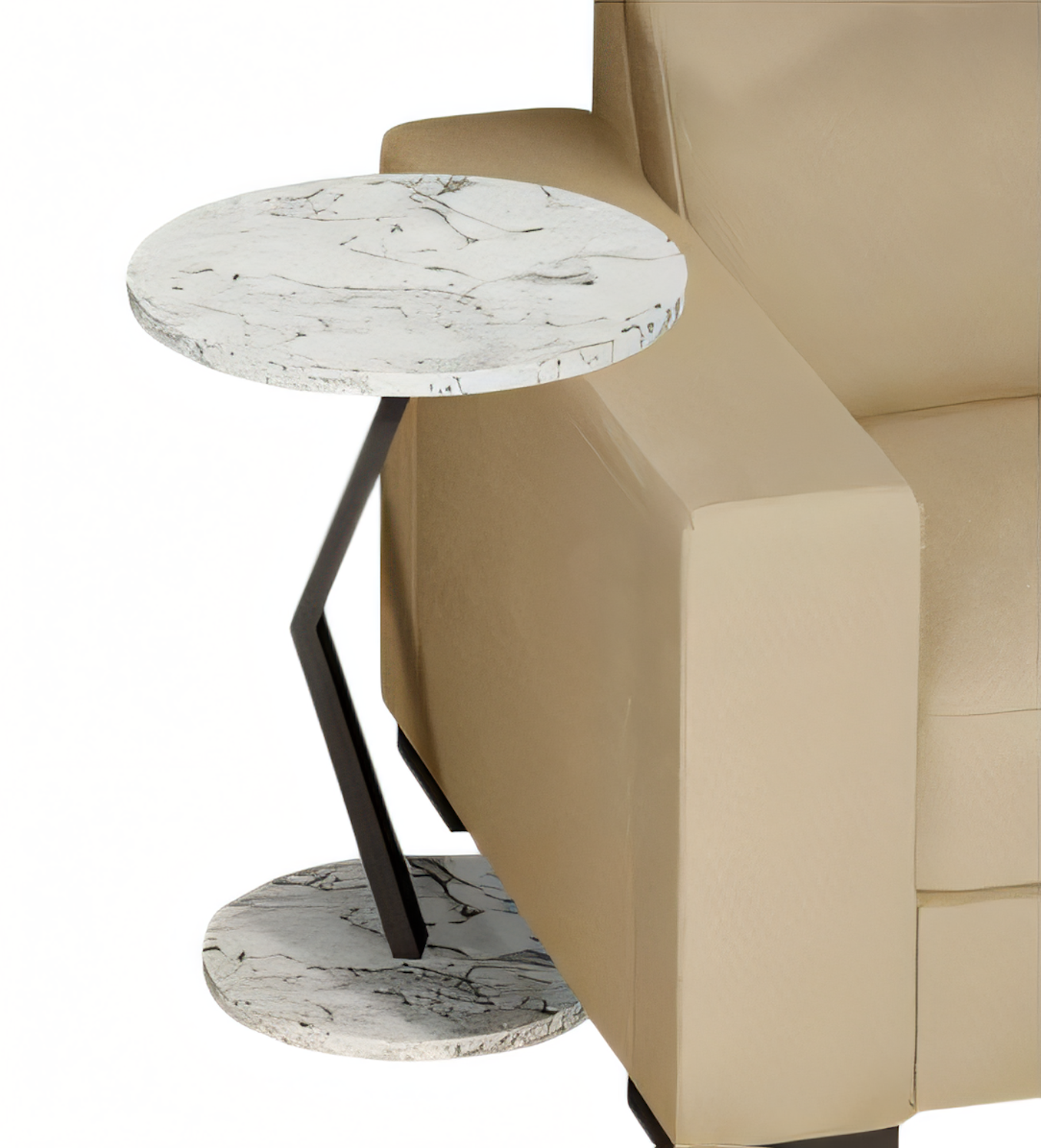 Beistelltisch aus Holz in Weiß modern eleganter Wohnzimmertisch