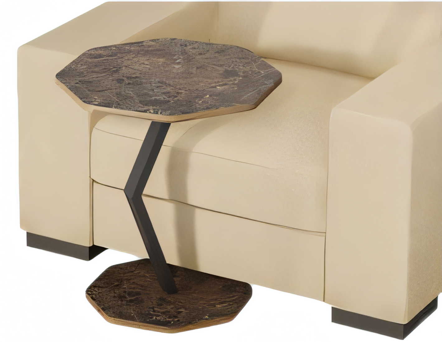 Beistelltisch aus Holz in Braun modern eleganter Wohnstil