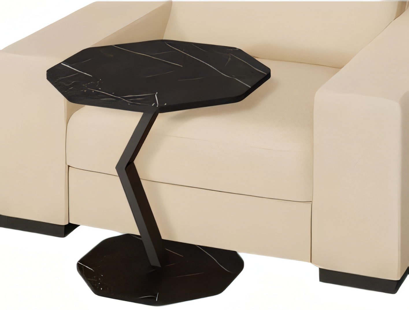 Eleganter schwarzer Beistelltisch aus Holz mit modernem Design