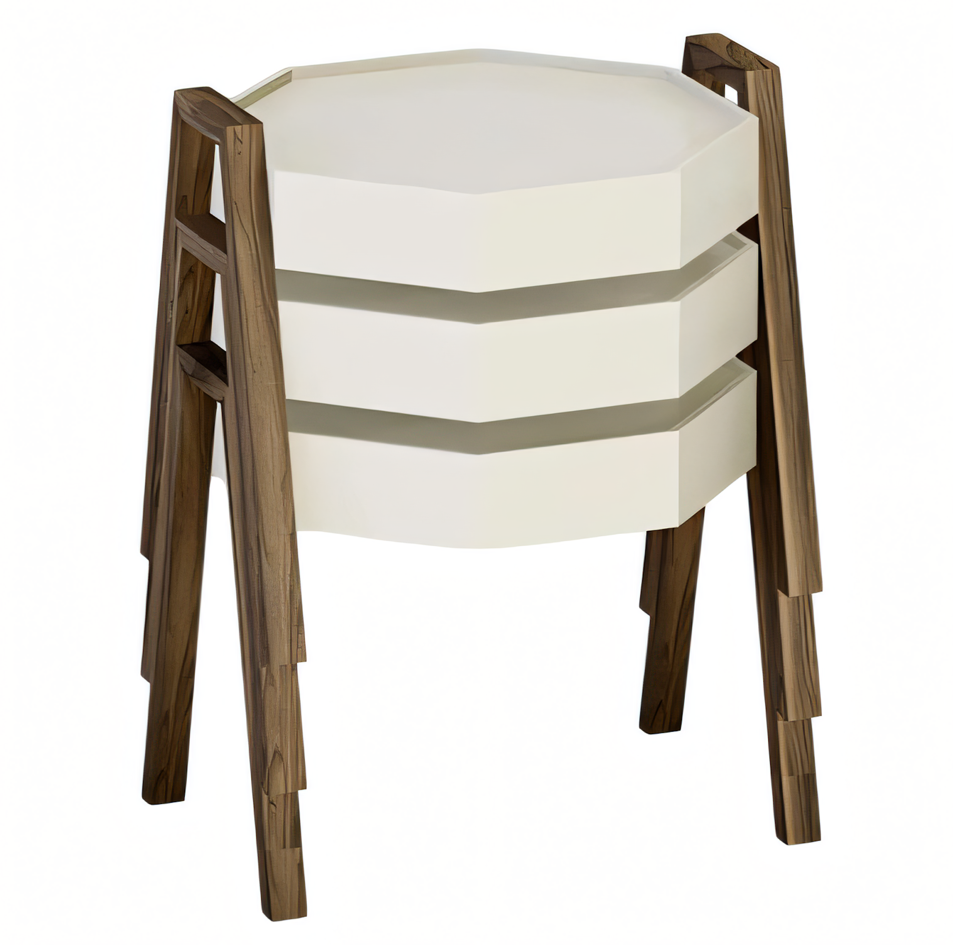 Elegantes Beiges Holz Couchtisch-Set in Modernem Design