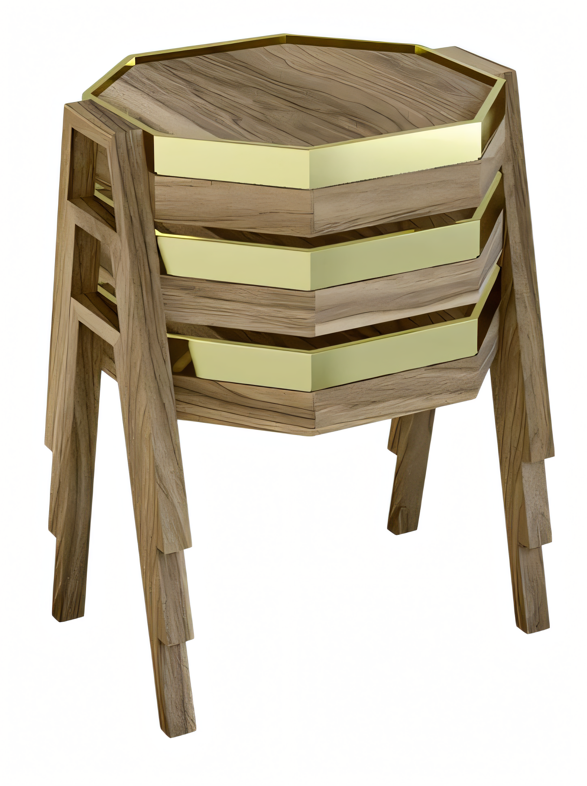 Couchtisch-Set aus Holz in Braun modern elegant