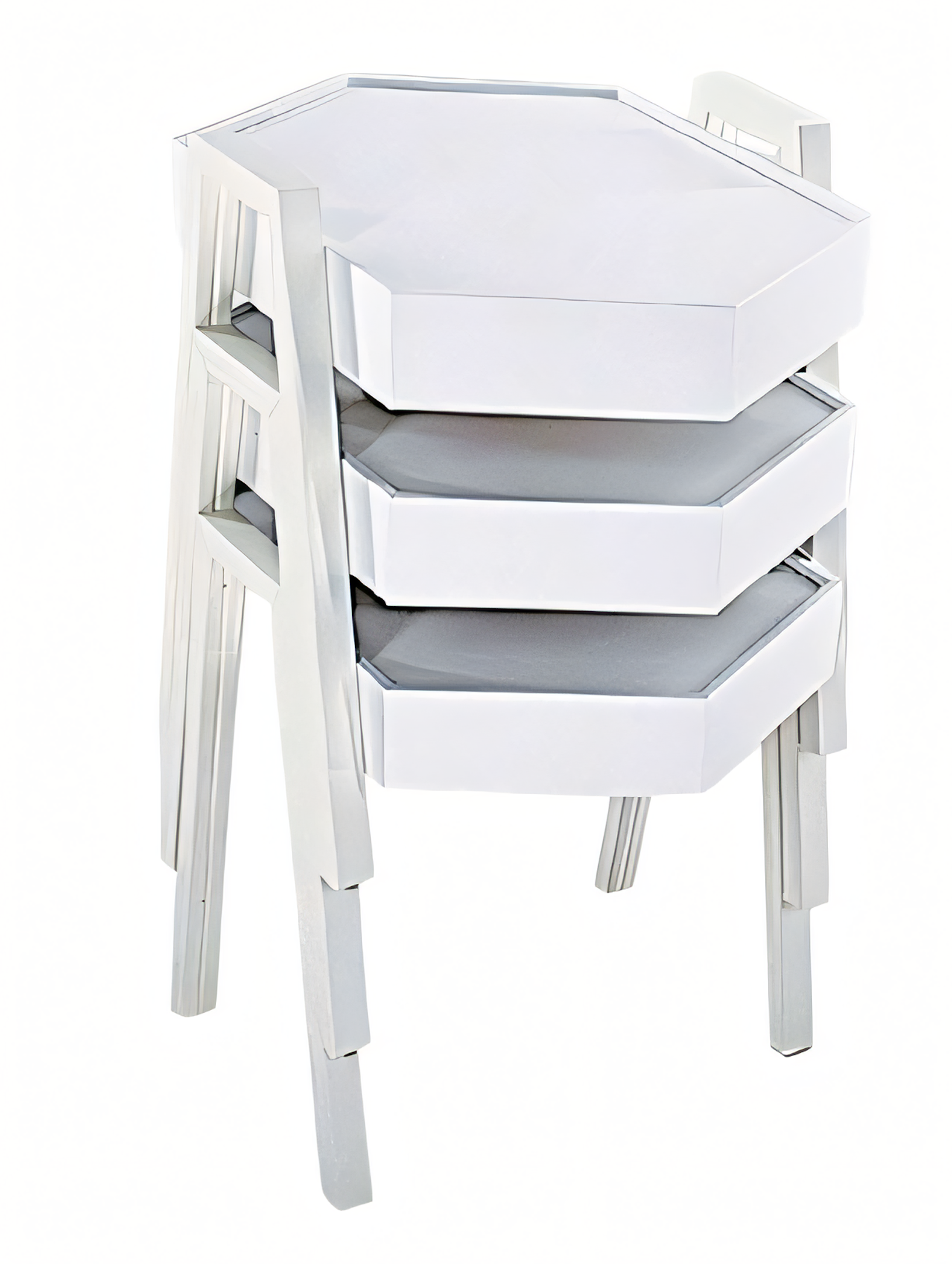 Elegantes weißes Couchtisch-Set aus Holz im modernen Stil