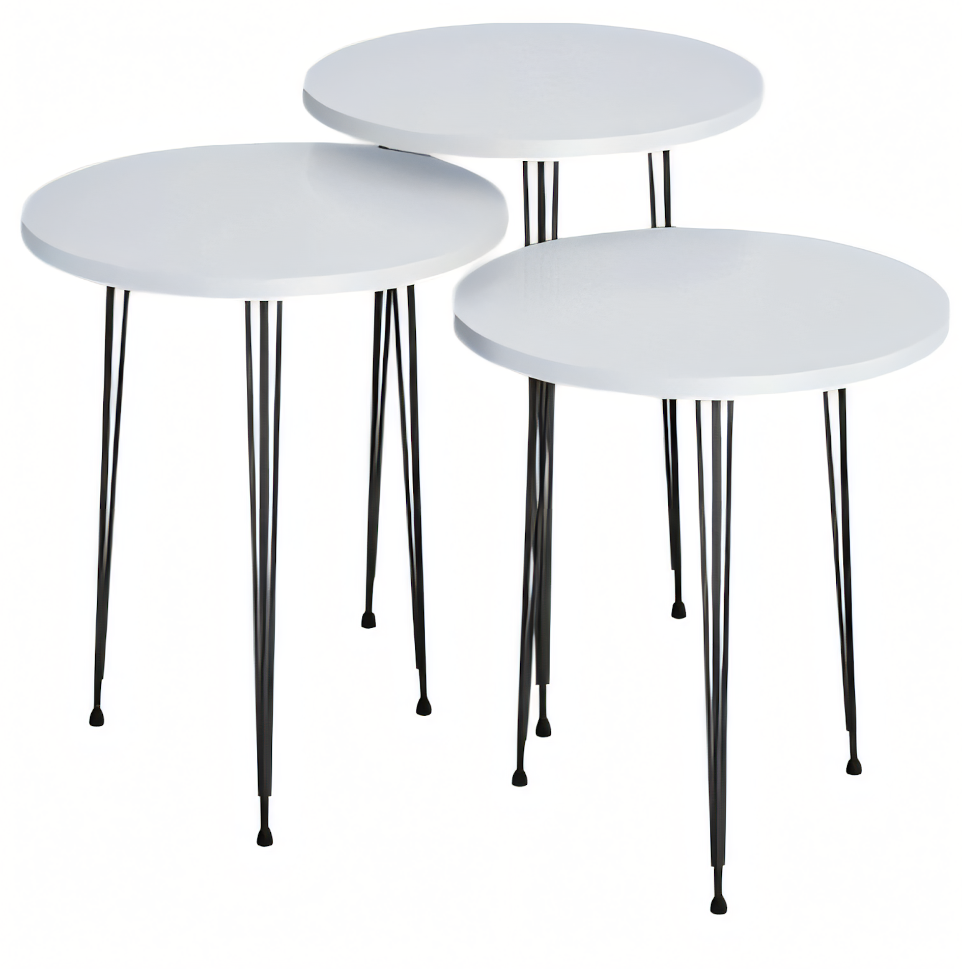 Moderner weißer Couchtisch aus Holz und Metall