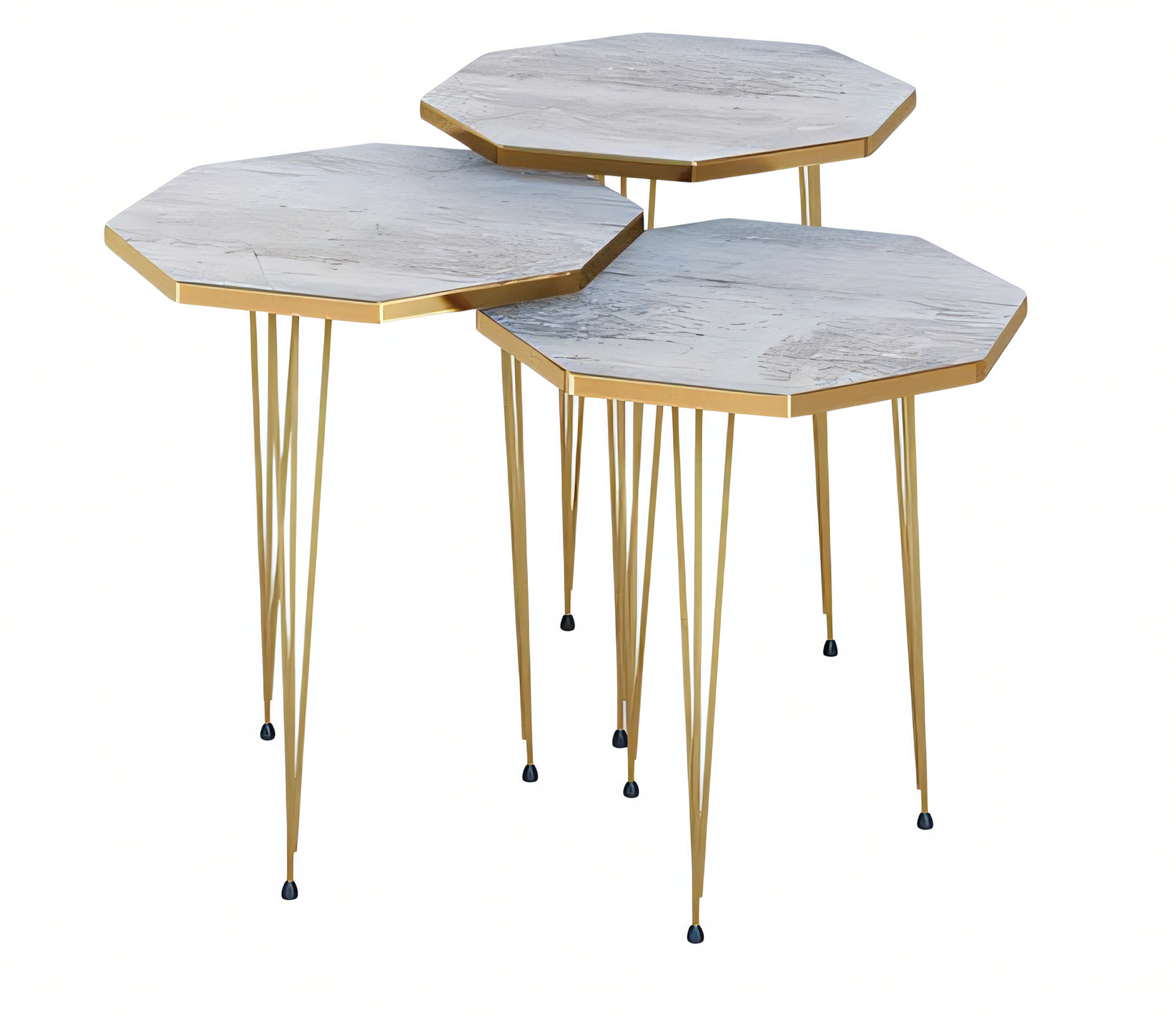 Elegantes graues Metall Couchtisch-Set modern und stilvoll