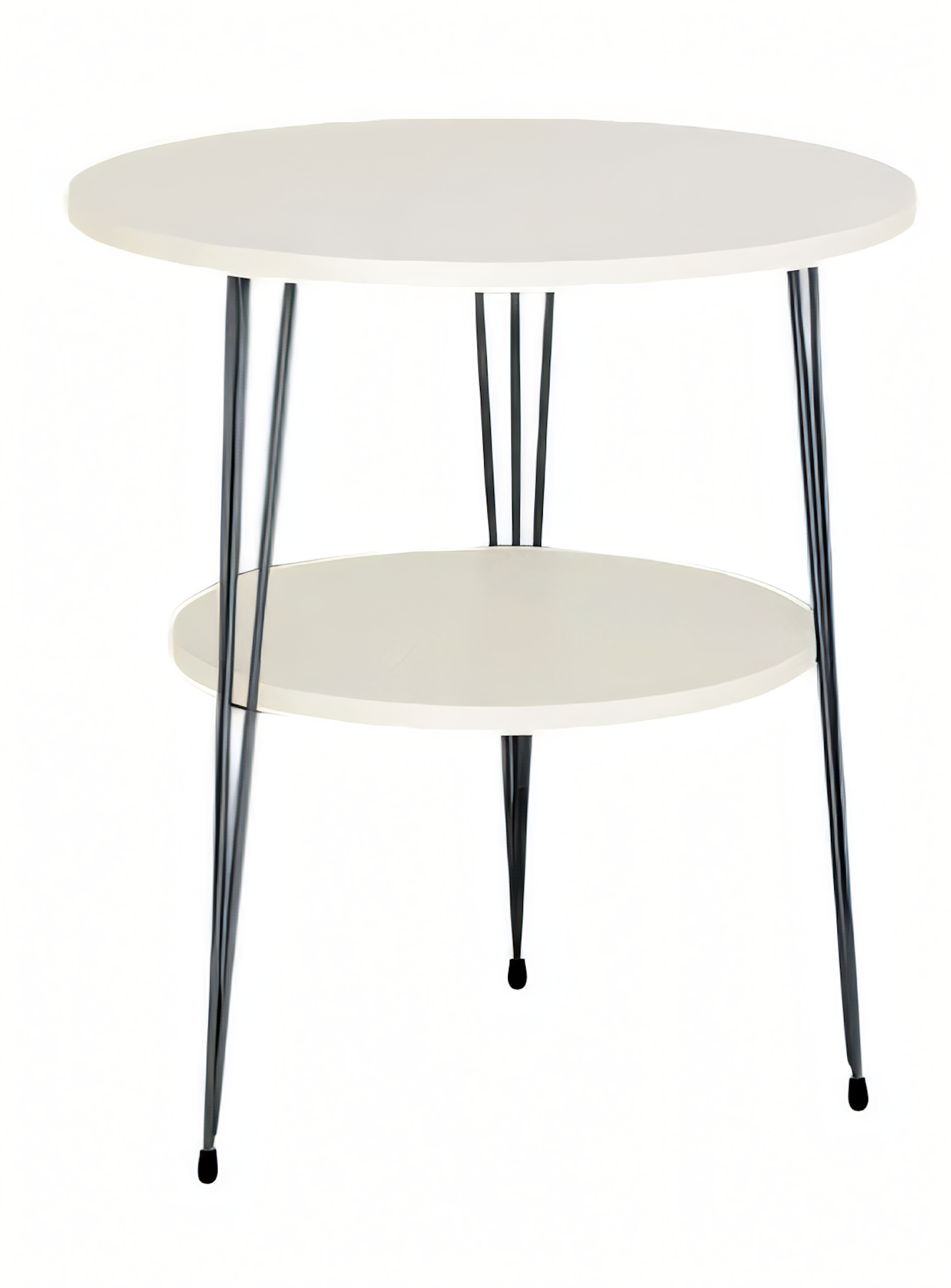 Weißer Metall Beistelltisch im modernen Design