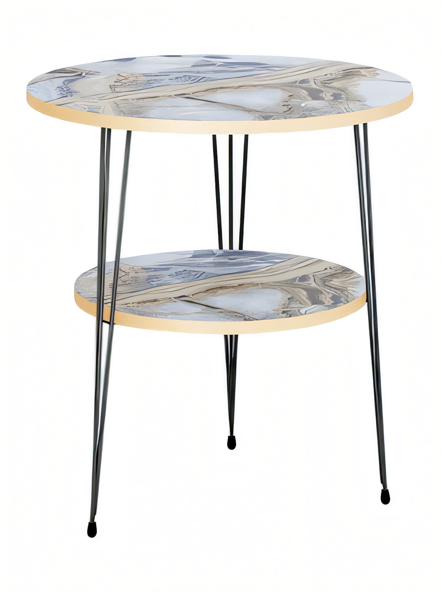 Moderner Beistelltisch aus Metall in Grau