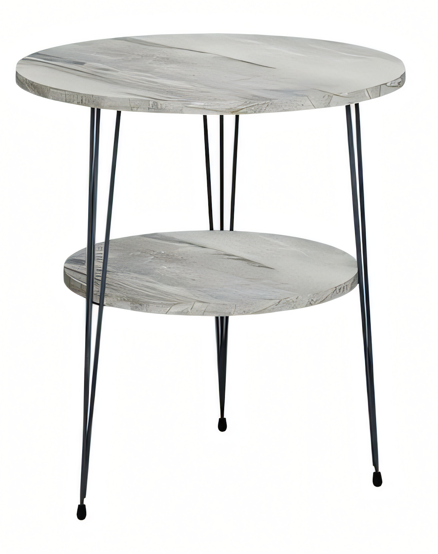 Beistelltisch aus Metall in Grau modern eleganter Wohnstil