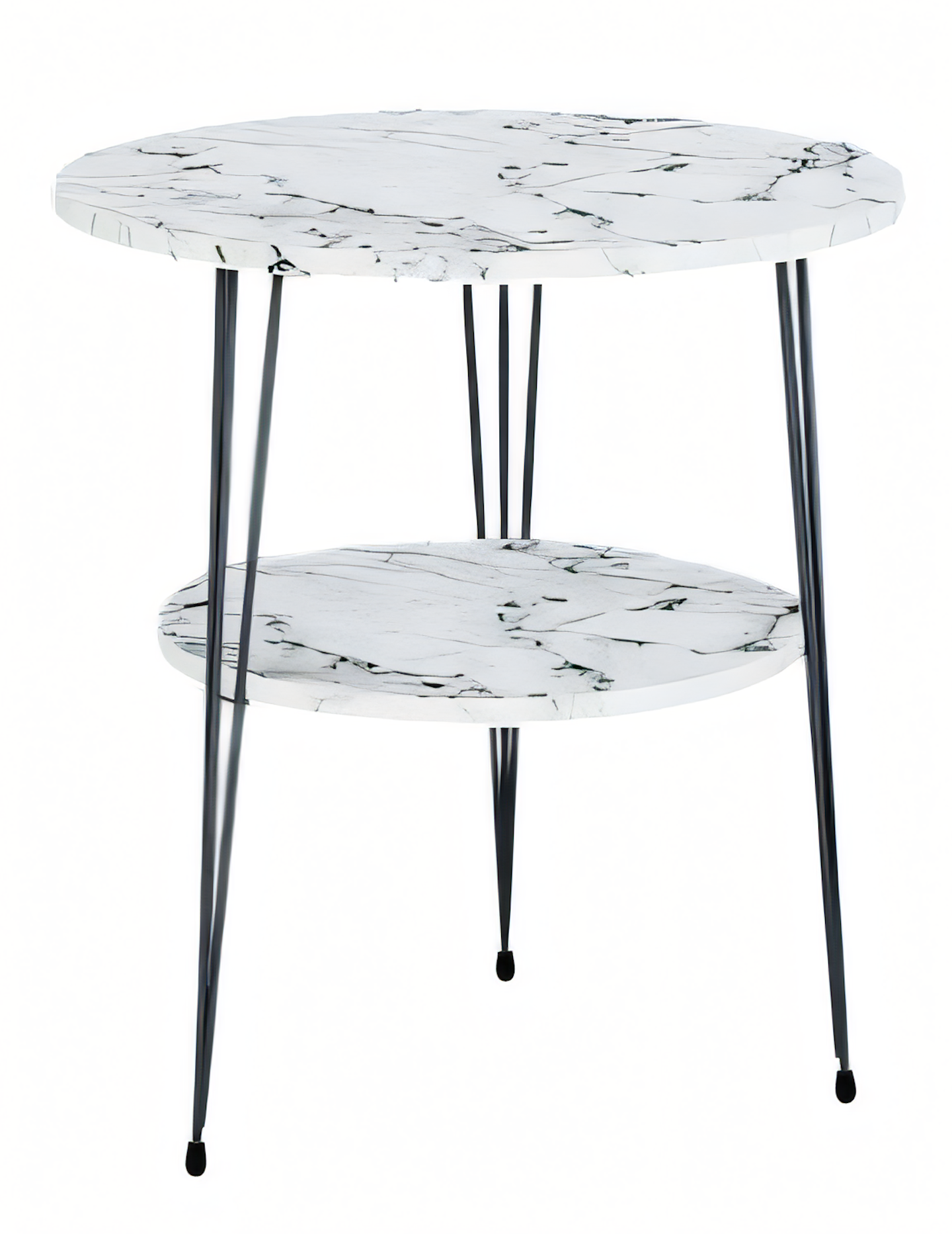 Beistelltisch aus Metall in Weiß modern eleganter Wohnstil