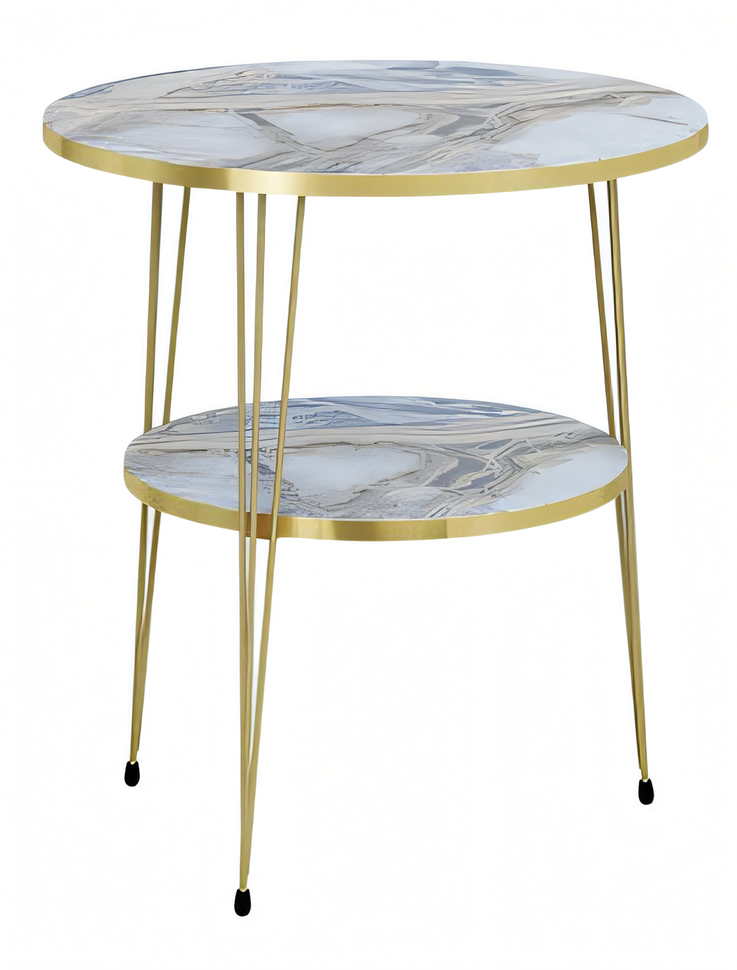 Moderner Beistelltisch aus Metall in Grau