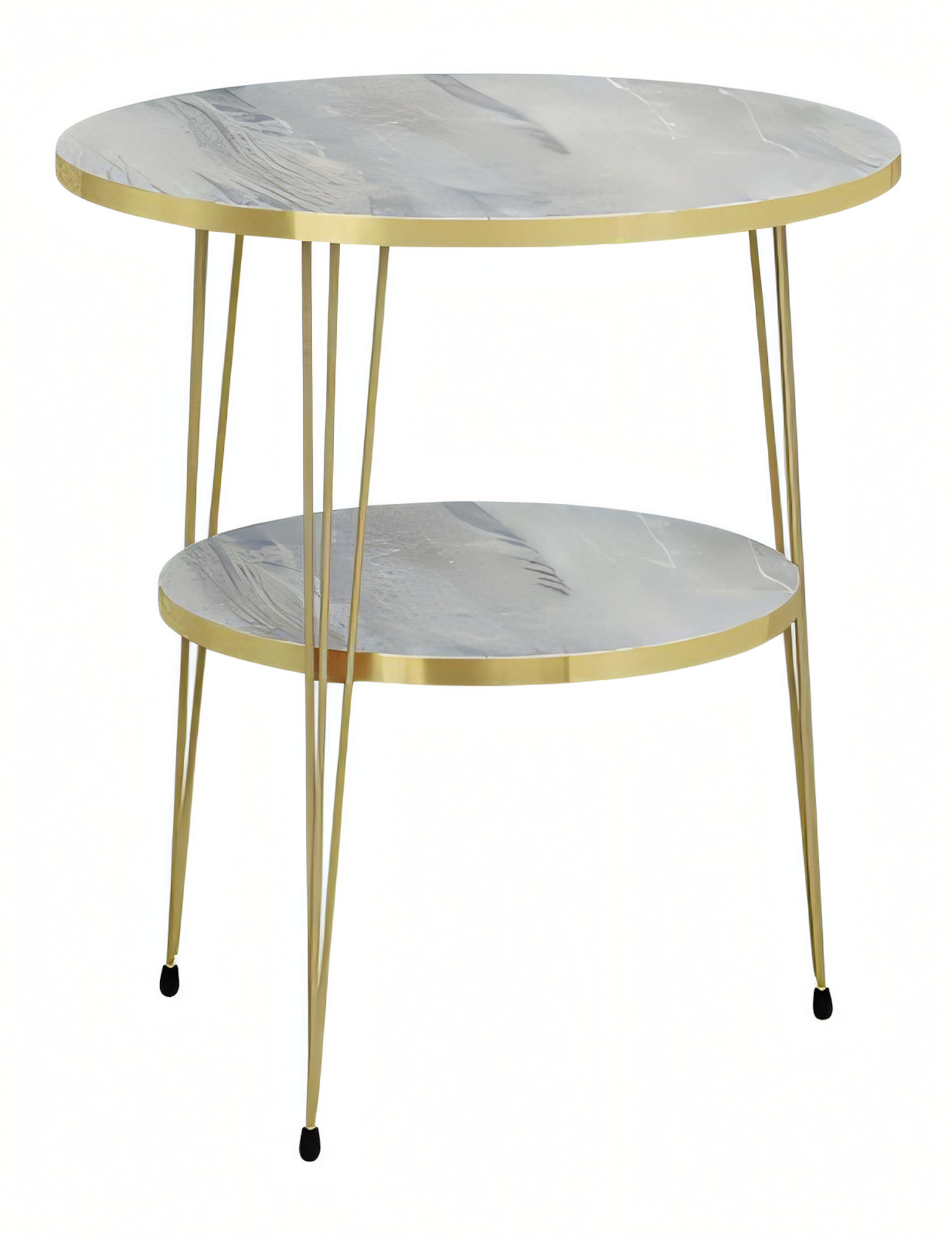 Moderner grauer Beistelltisch aus Metall für Wohnzimmer