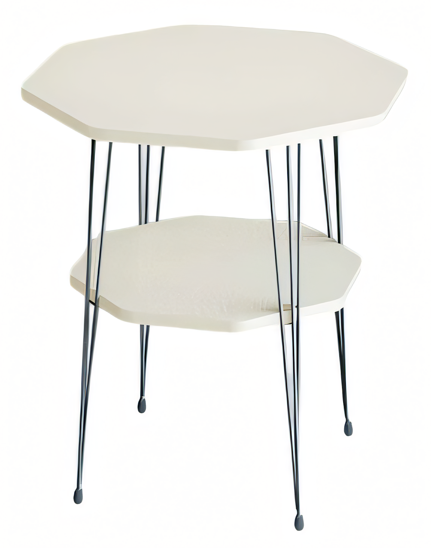 Moderner Beistelltisch aus Metall in Weiß
