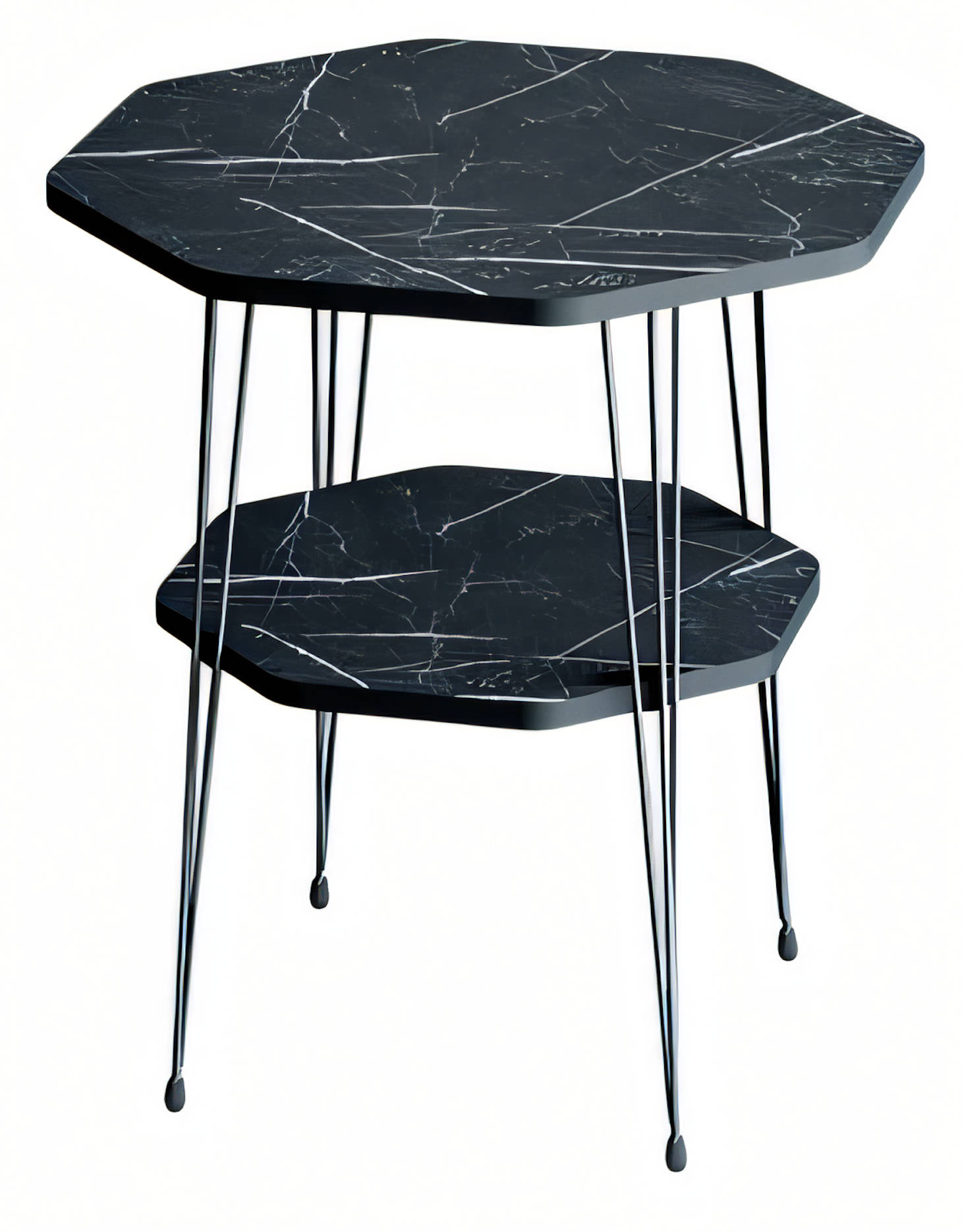 Schwarzer Metall-Beistelltisch im eleganten Design