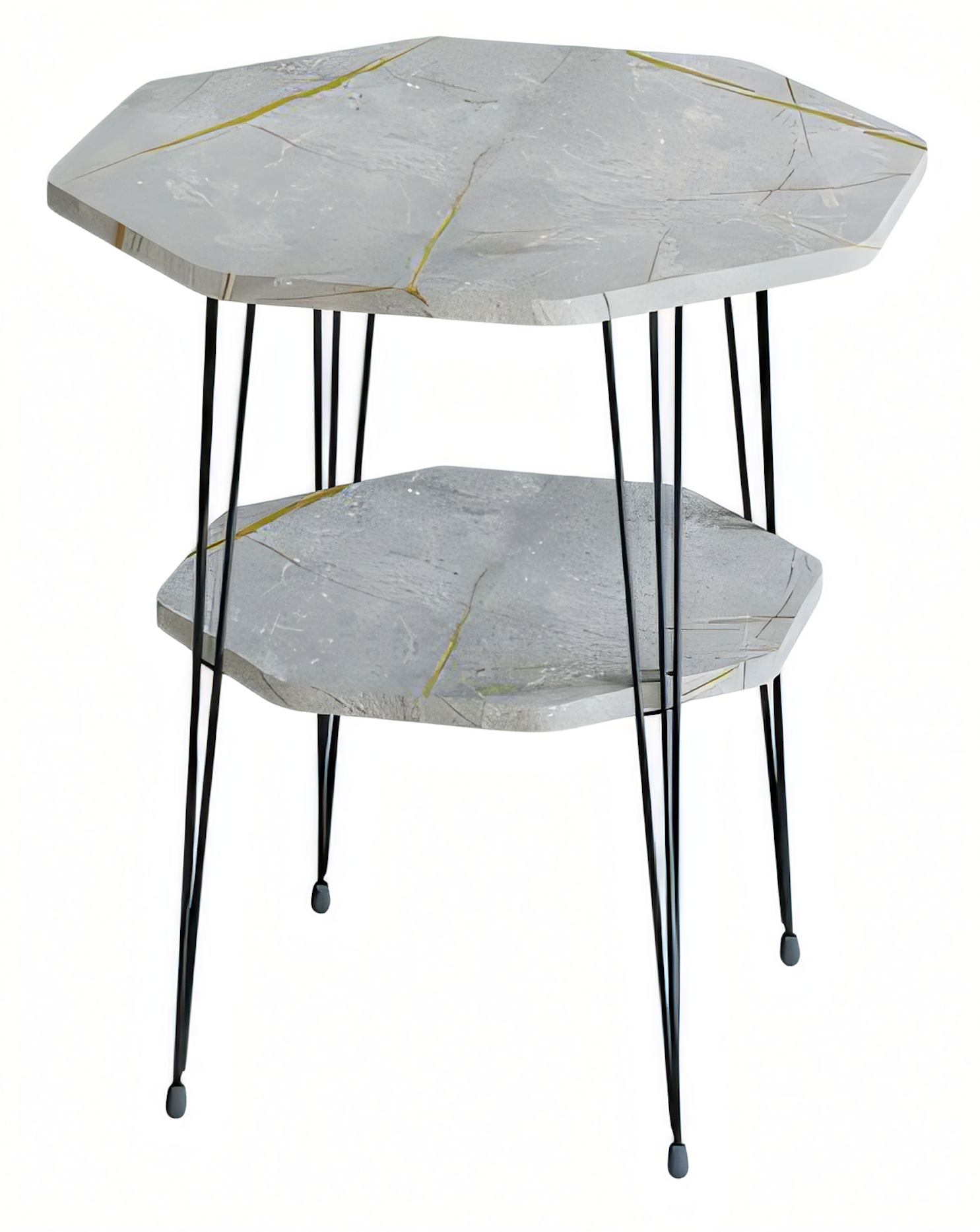 Moderner grauer Beistelltisch aus Metall