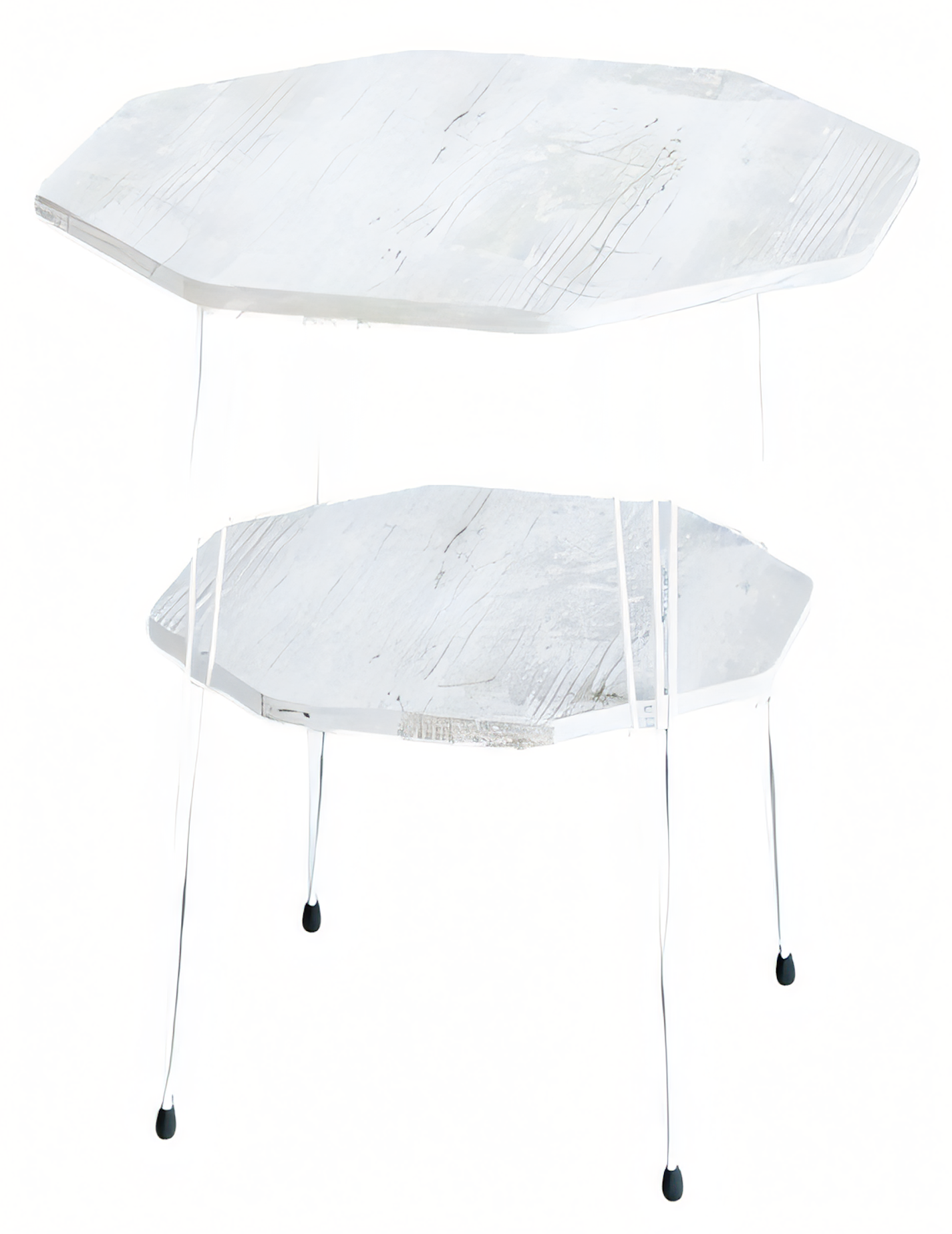 Eleganter weißer Beistelltisch aus Metall im modernen Stil