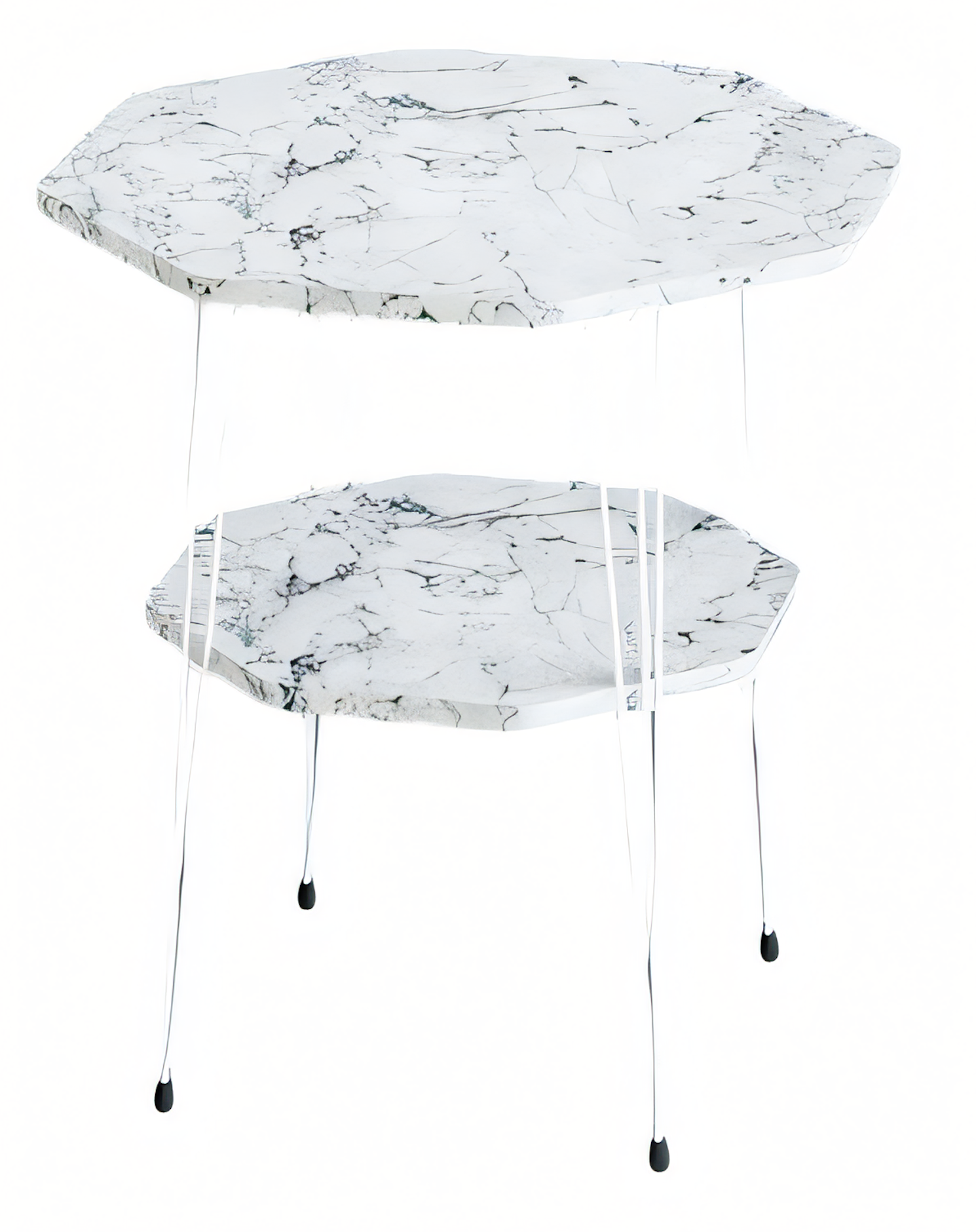 Eleganter weißer Beistelltisch aus Metall im modernen Design