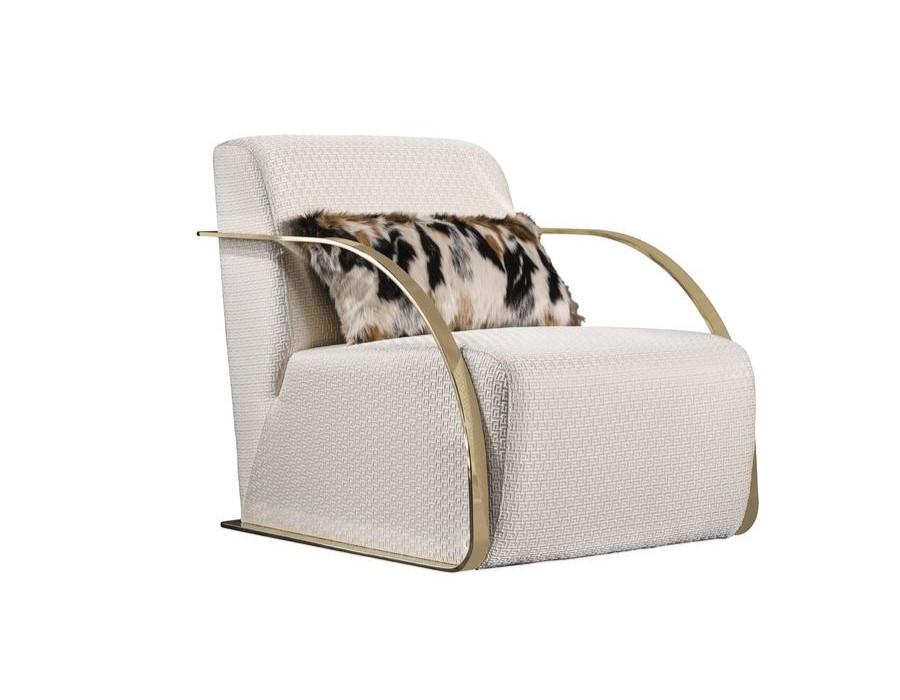 Moderner weißer Textil-Sessel aus Holz für Wohnzimmer