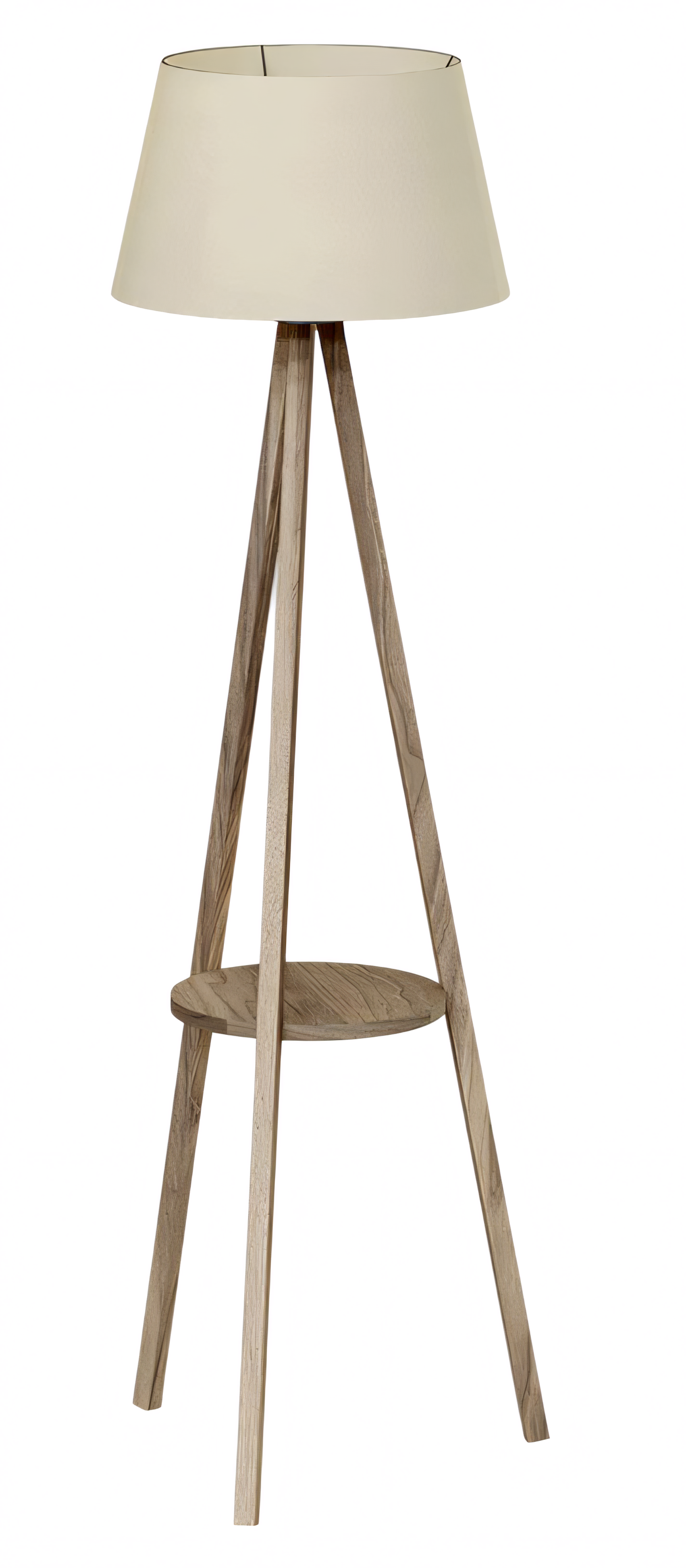 Stehlampe mit Regal Holz Beige Modern Elegant