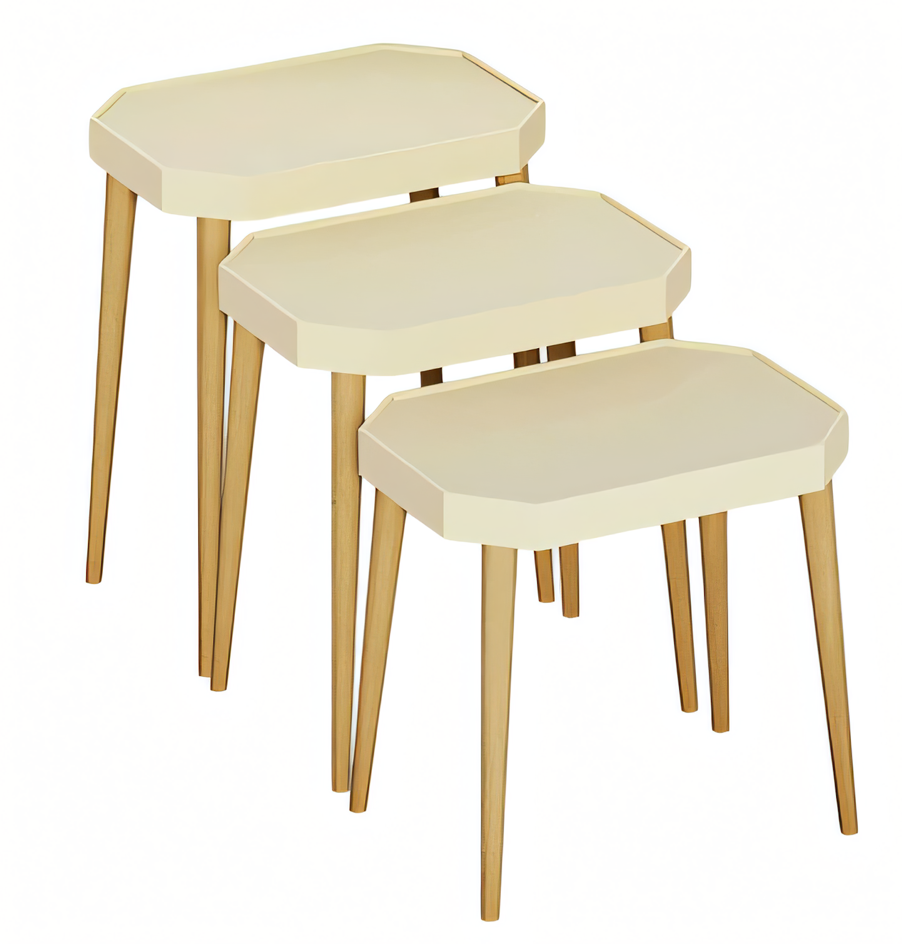 Beistelltisch Holz Beige Elegant Modern