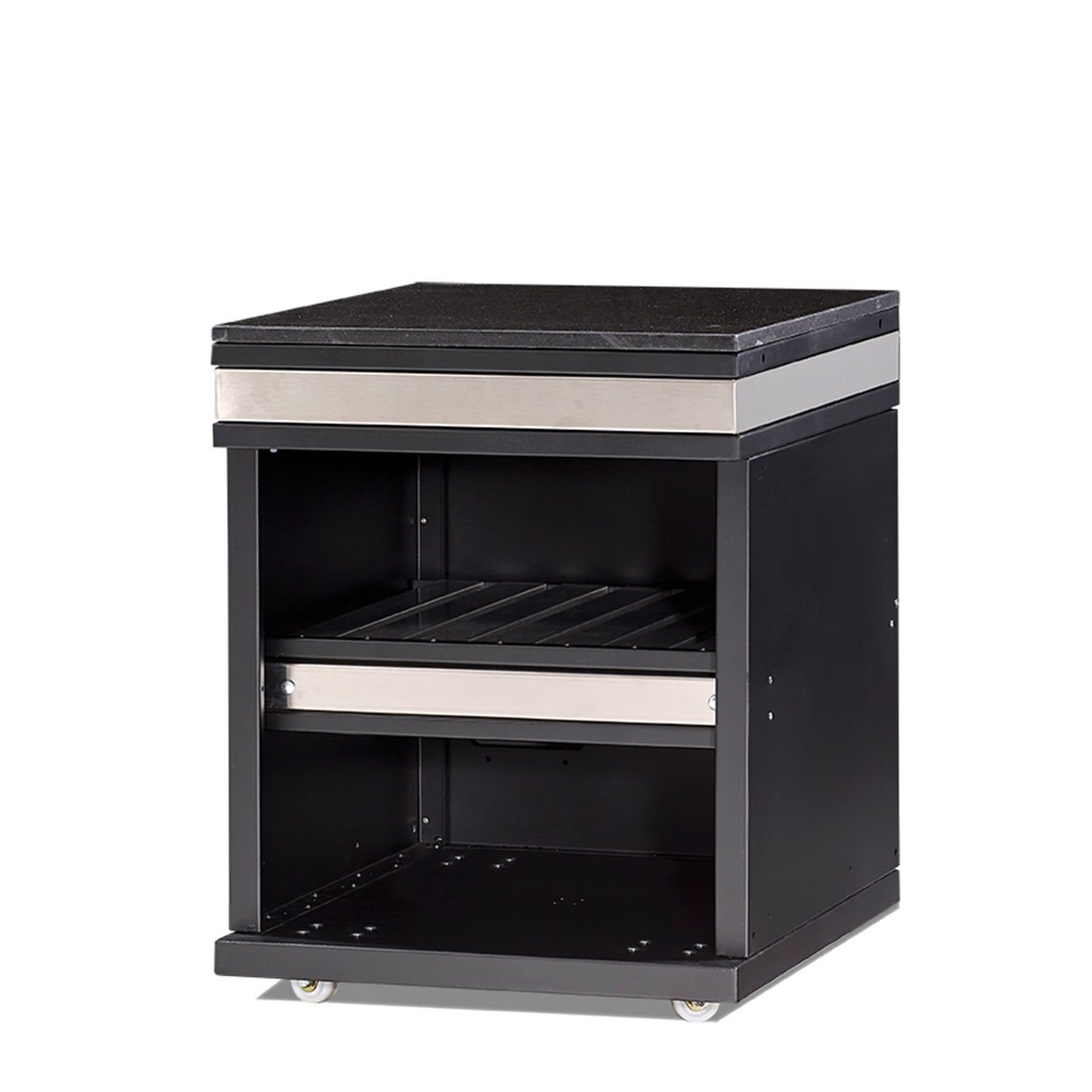 Außenküchenmodul aus Edelstahl in Schwarz modern