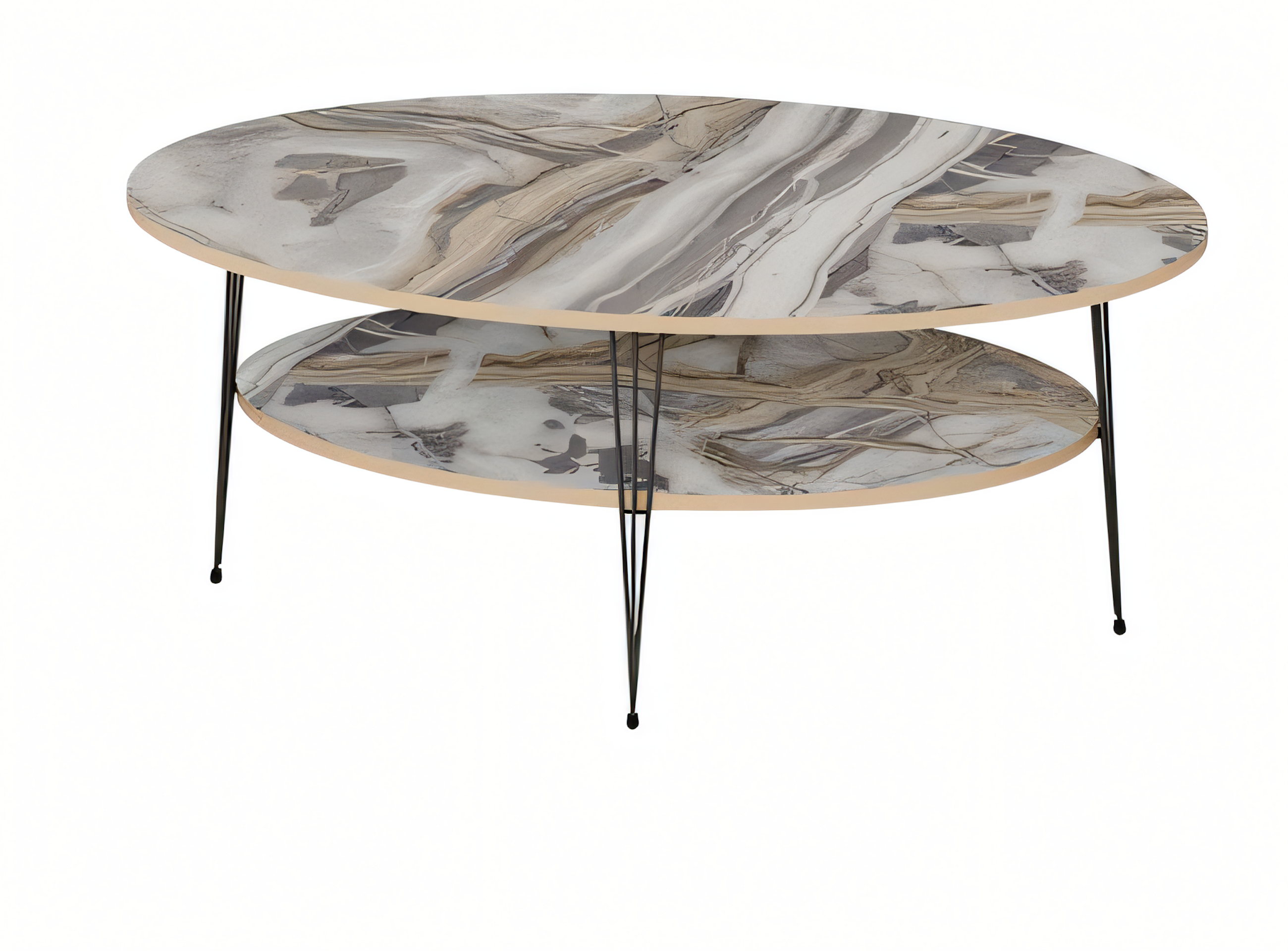 Moderner Mehrfarbiger Couchtisch aus Holz