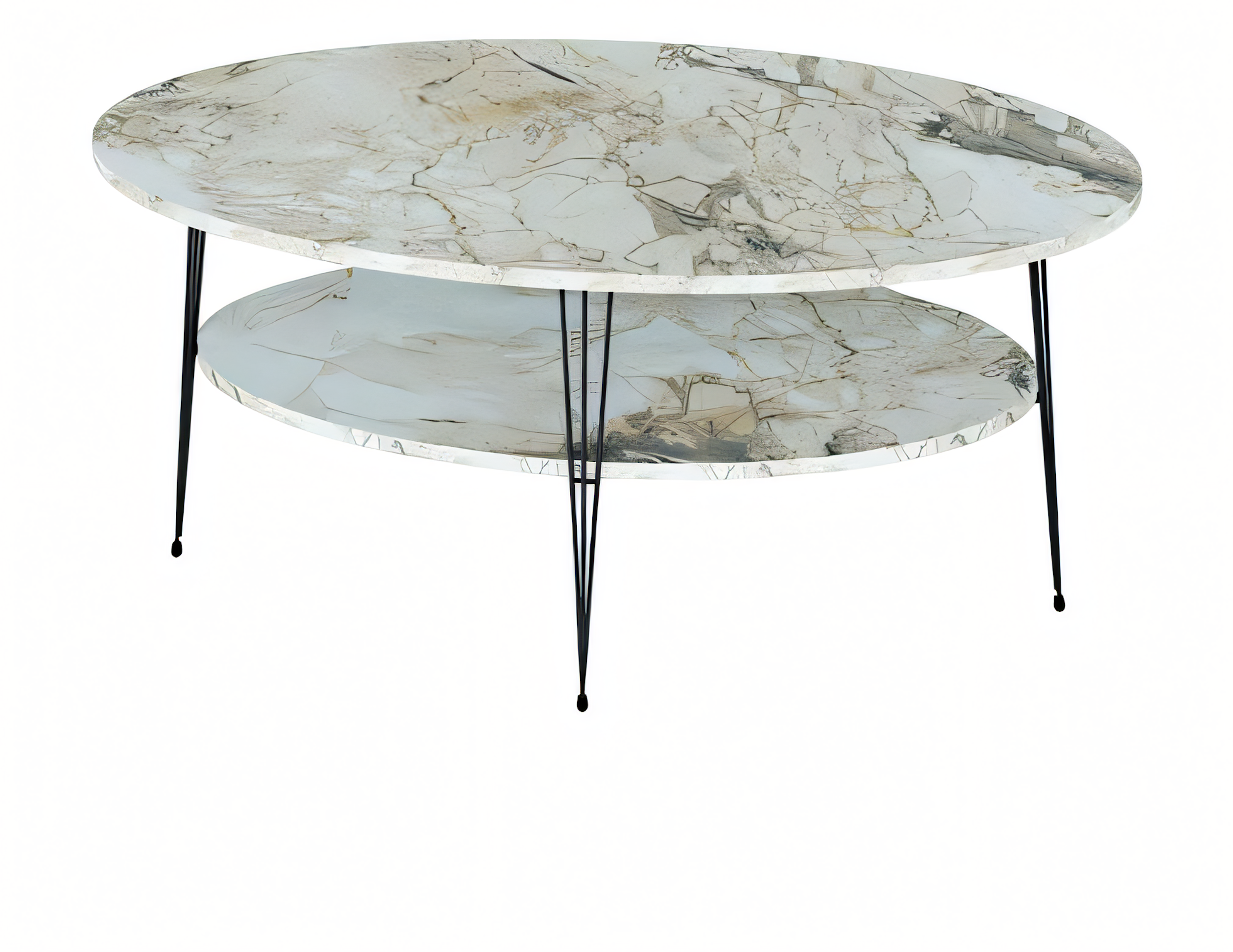 Mehrfarbiger Holz-Couchtisch im modernen Design