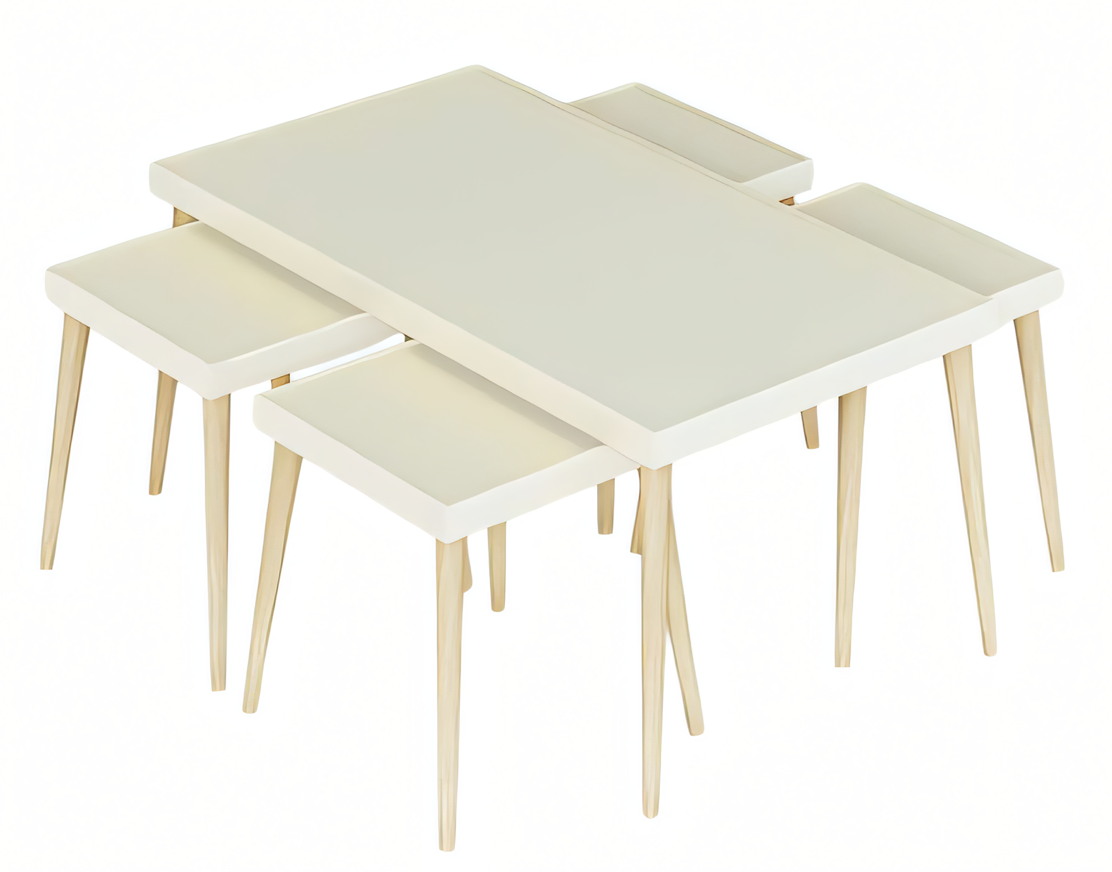 Moderner Beistelltisch aus Holz in Beige mit elegantem Design