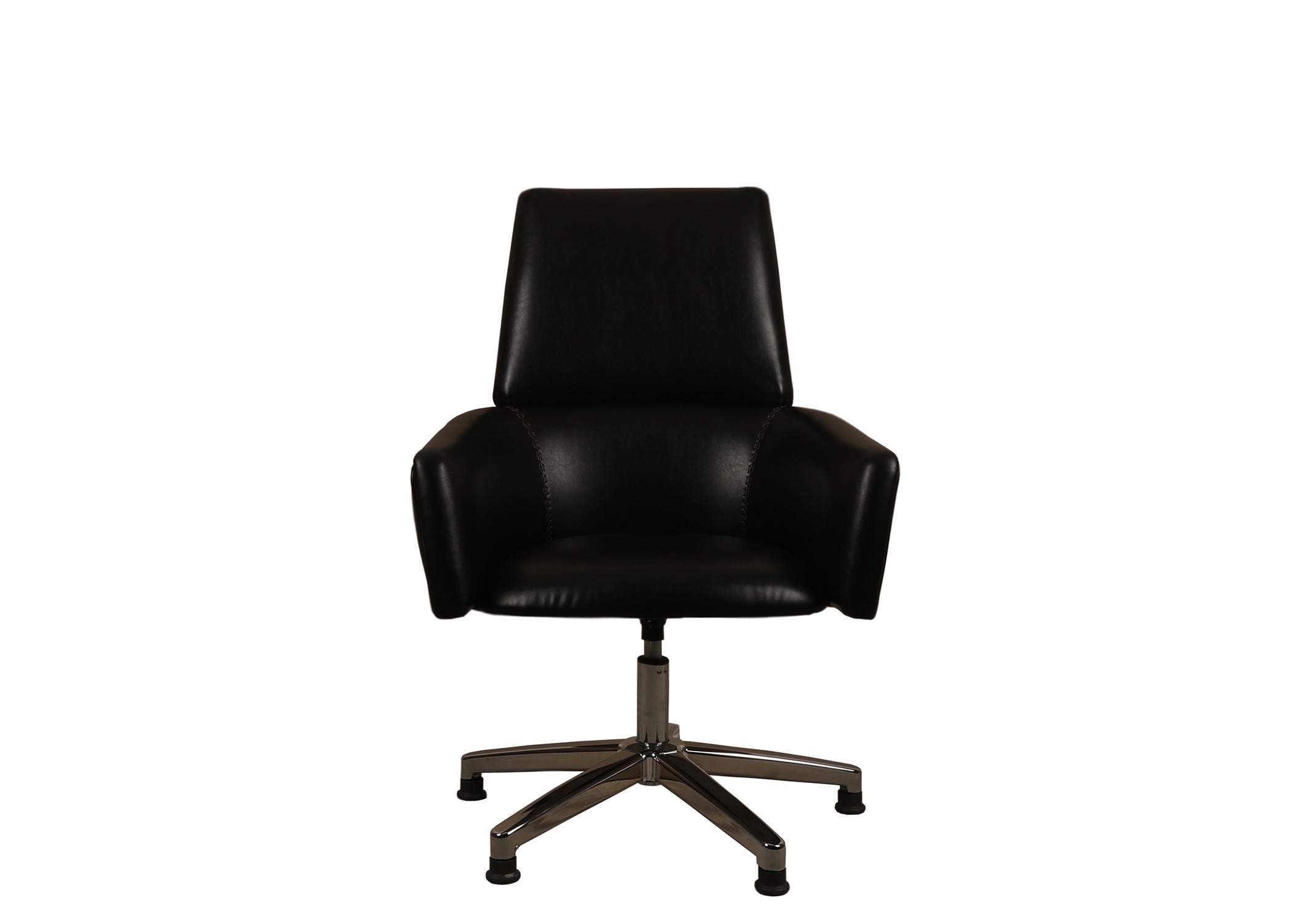 Eleganter schwarzer Bürostuhl aus Kunstleder für modernes Home Office