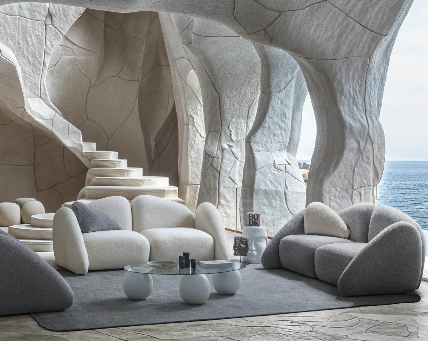 Moderne graue 3-Sitzer Sofas aus Textil für Wohnzimmer