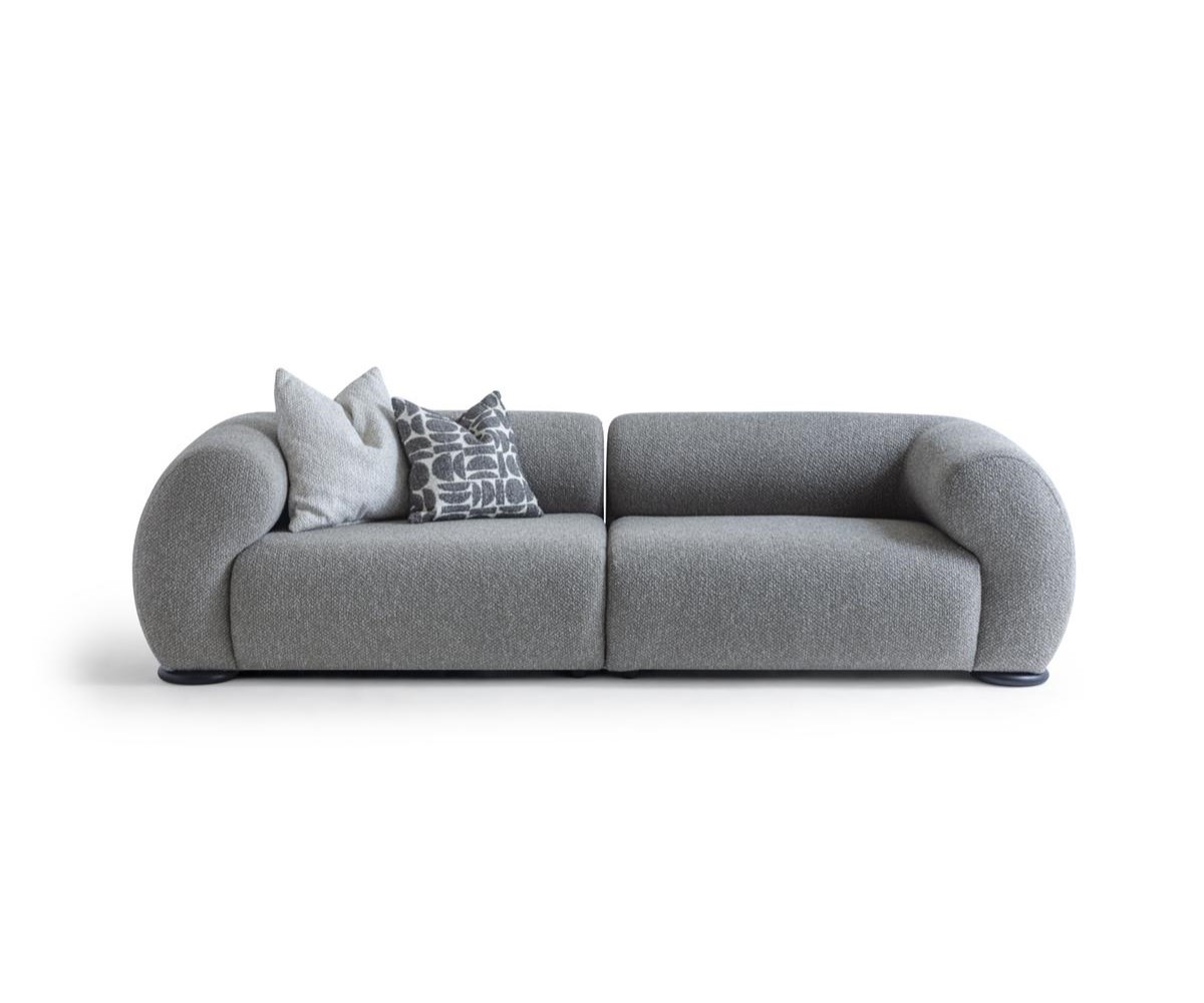 Elegantes graues 4-Sitzer-Sofa aus Textil mit modernem Design