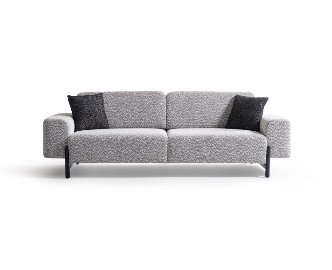 Graues Stoffsofa 3-Sitzer modern elegant
