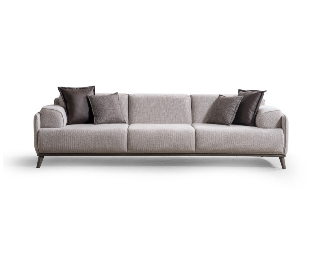 Graues Textil 3-Sitzer Sofa modern und stilvoll