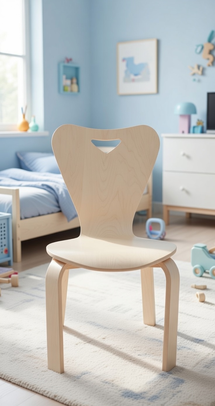 Stabiler Kinderstuhl aus Holz für Esszimmer und Kinderzimmer Design