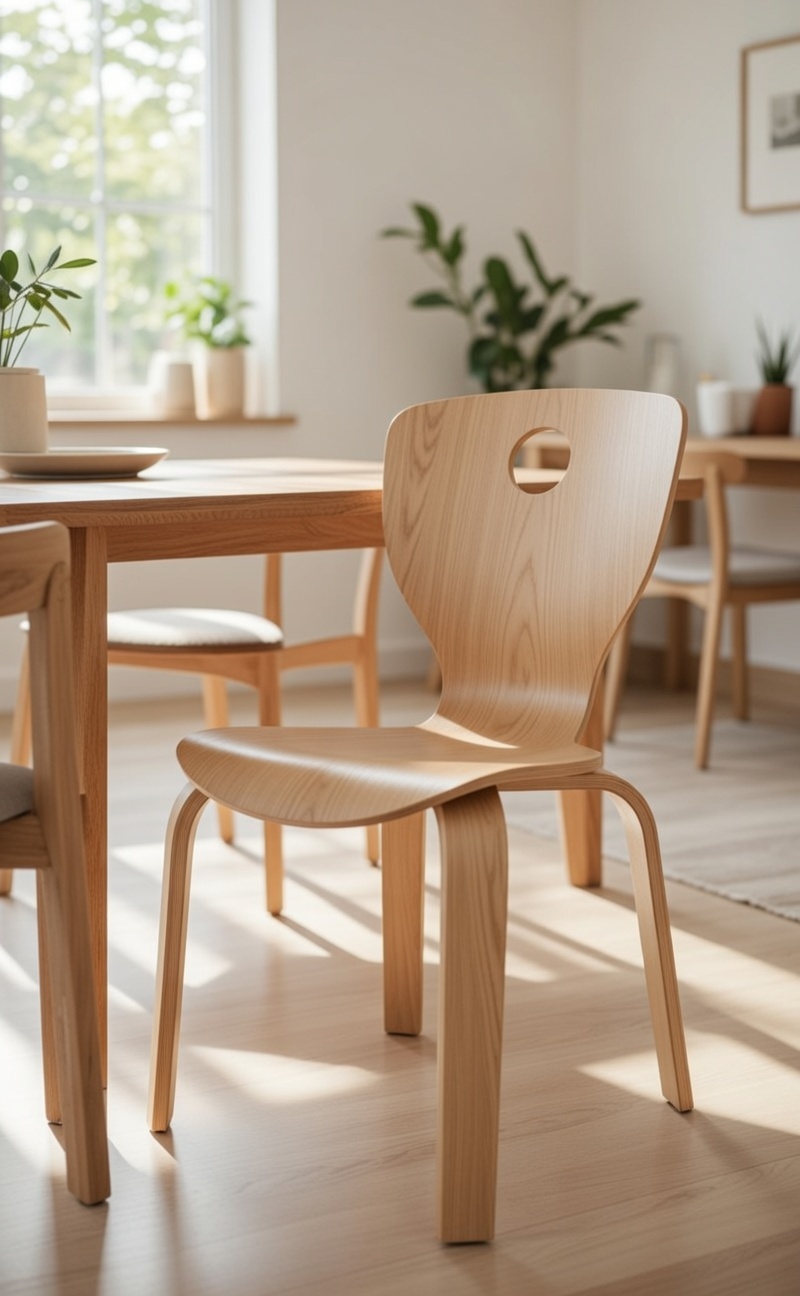 Moderner Kinderstuhl aus Holz in Beige – Perfekt für jedes Kinderzimmer
