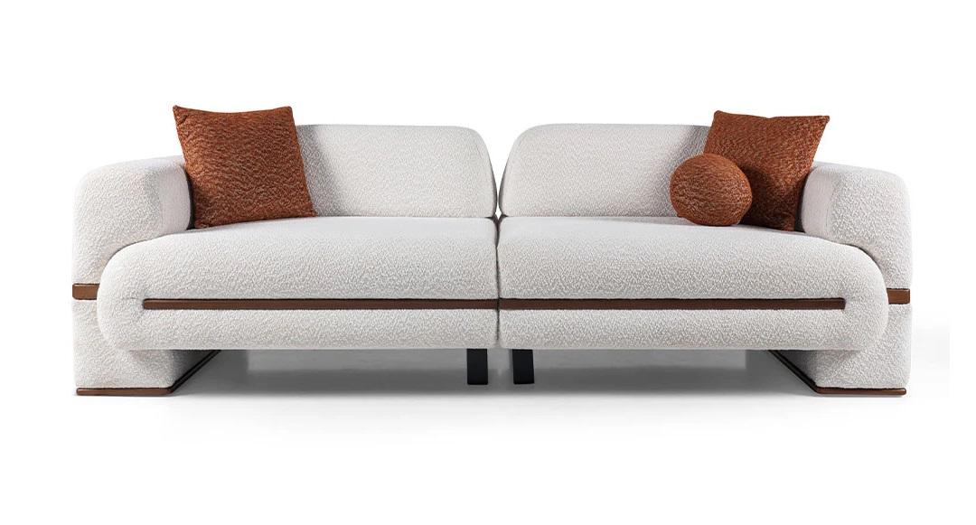Weißes Stoffsofa stilvolles Sofa Polstermöbel für das Wohnzimmer