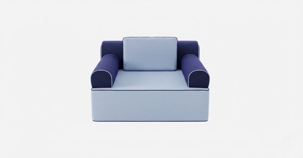 Minimalistischer Sofa Blau Modernes Design Wasserabweisender Stoff