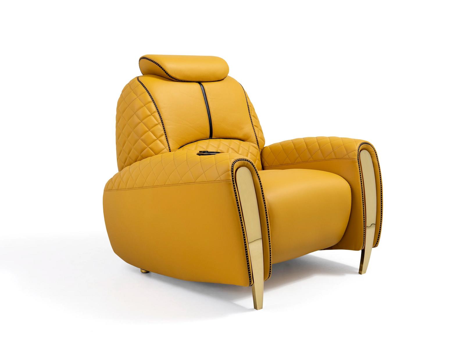 Relaxsessel Moderner Stil Ledermaterial Sessel mit USB-Ladeanschluss