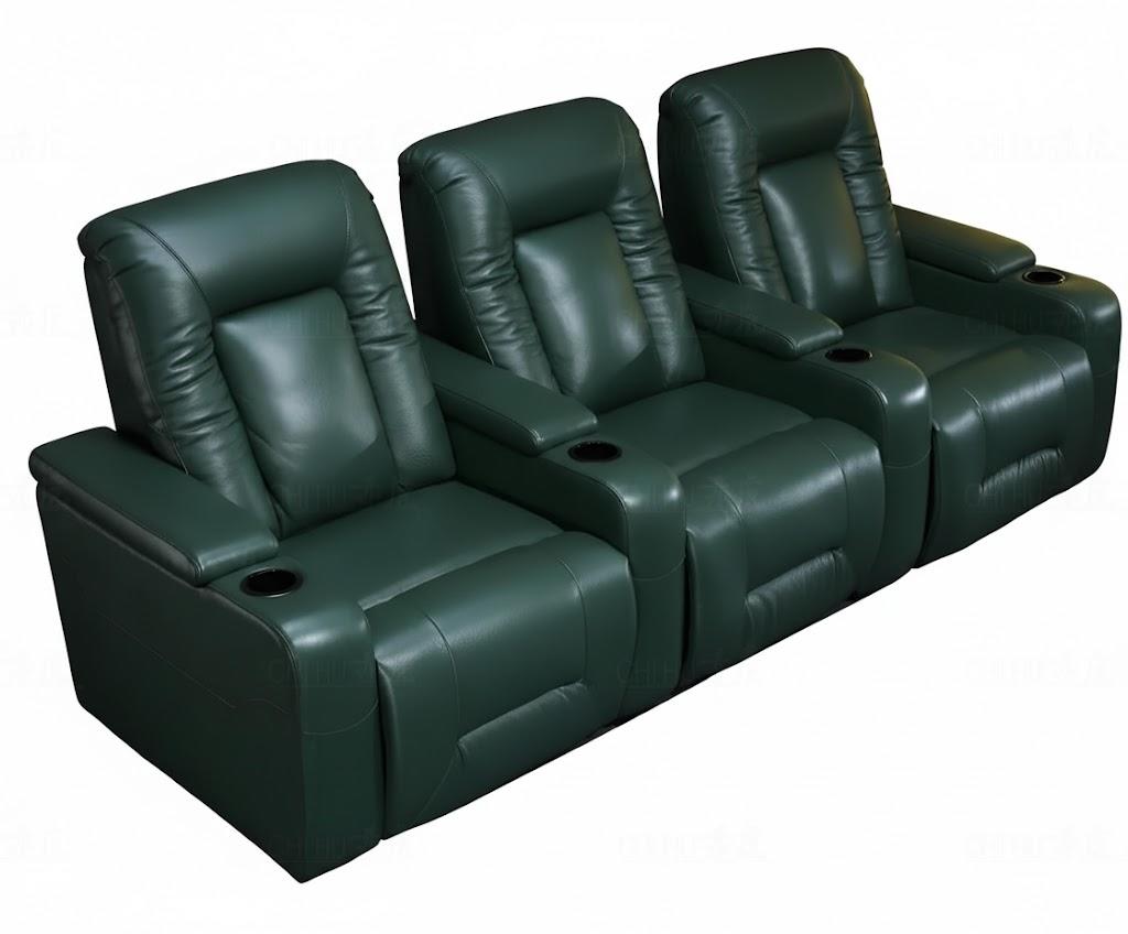 3-Sitzer Sessel Moderner Stil Lederbezug Sessel mit USB-Ladeanschluss