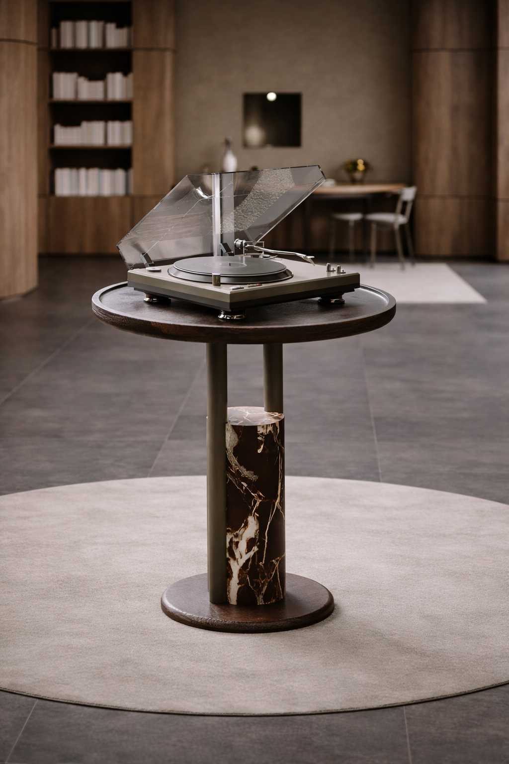 Hochwertiger Brauner Beistelltisch Designer Ablagetisch Holztische