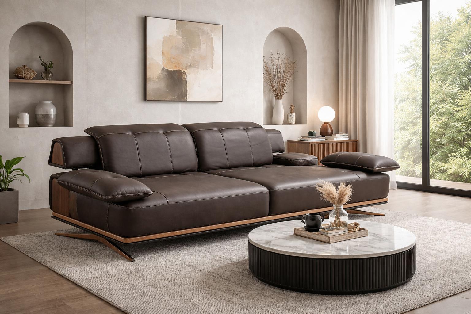 Modernes Kunstleder Sofa für Ihr Wohnzimmer Stilvolles Design für jedes Heim