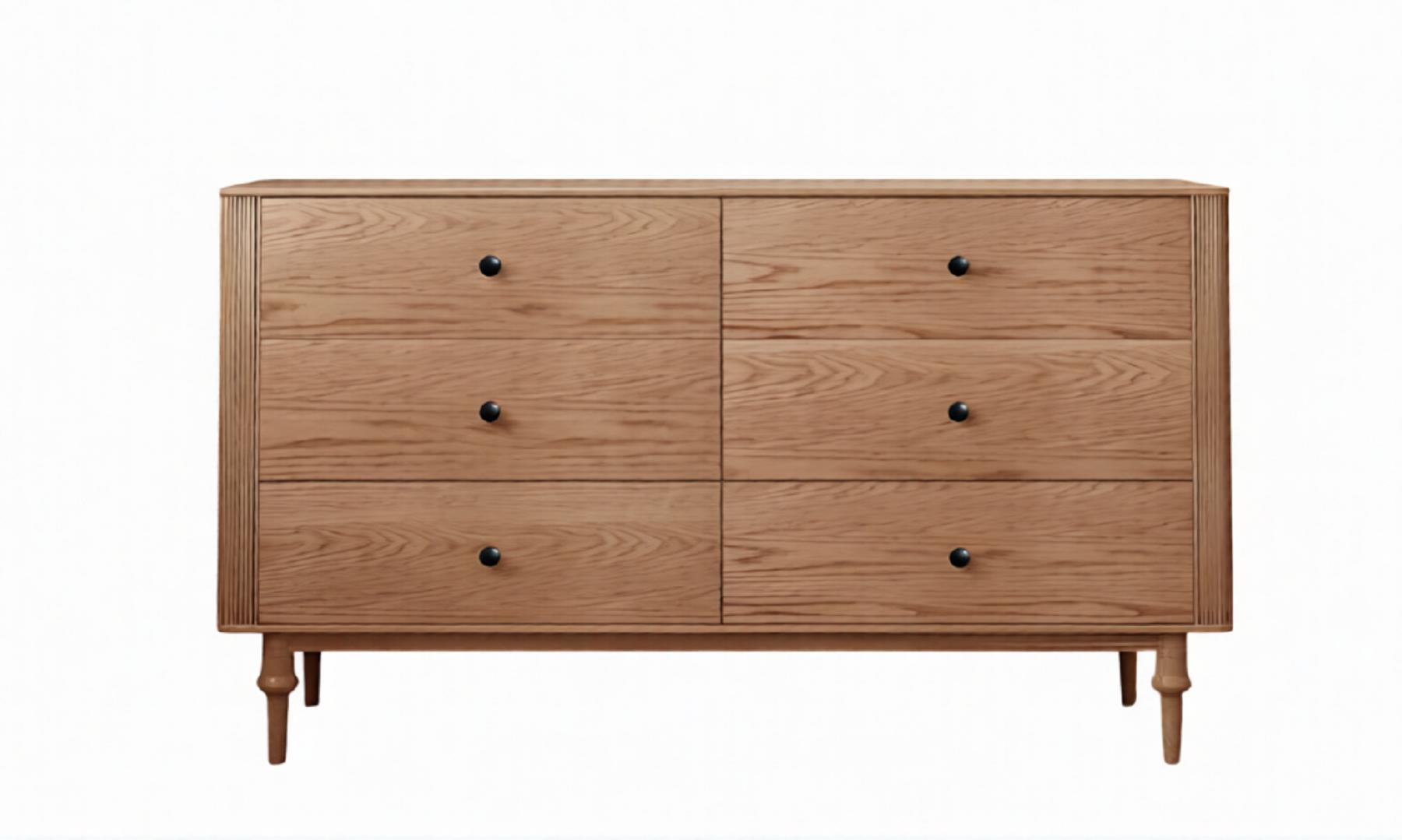Große 6-Schubladen Kommode Exklusive Anrichte Wohnzimmer Holzmöbel