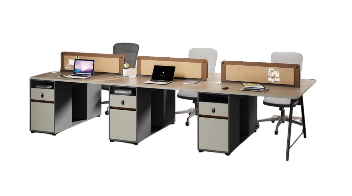 Modernes Büro Design Schreibtisch für 6 Personen aus Holz Büromöbel
