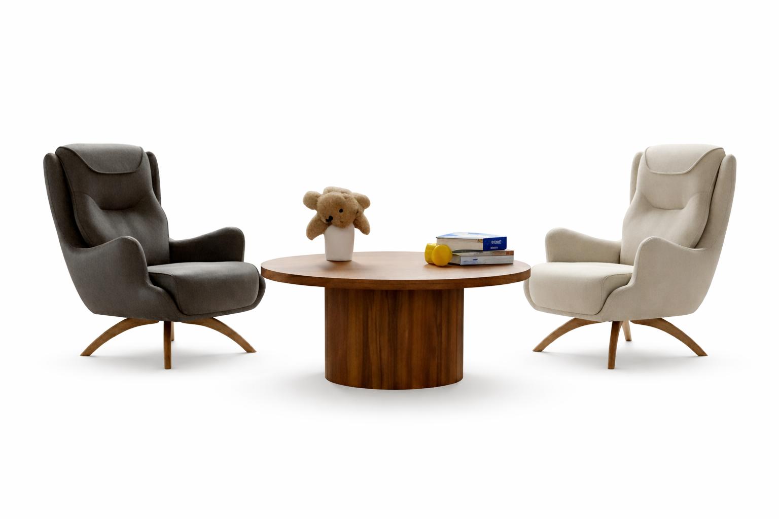 Wohnzimmer Set Modern Mehrfarbig Designer-Bergère Komfortabel Stoff